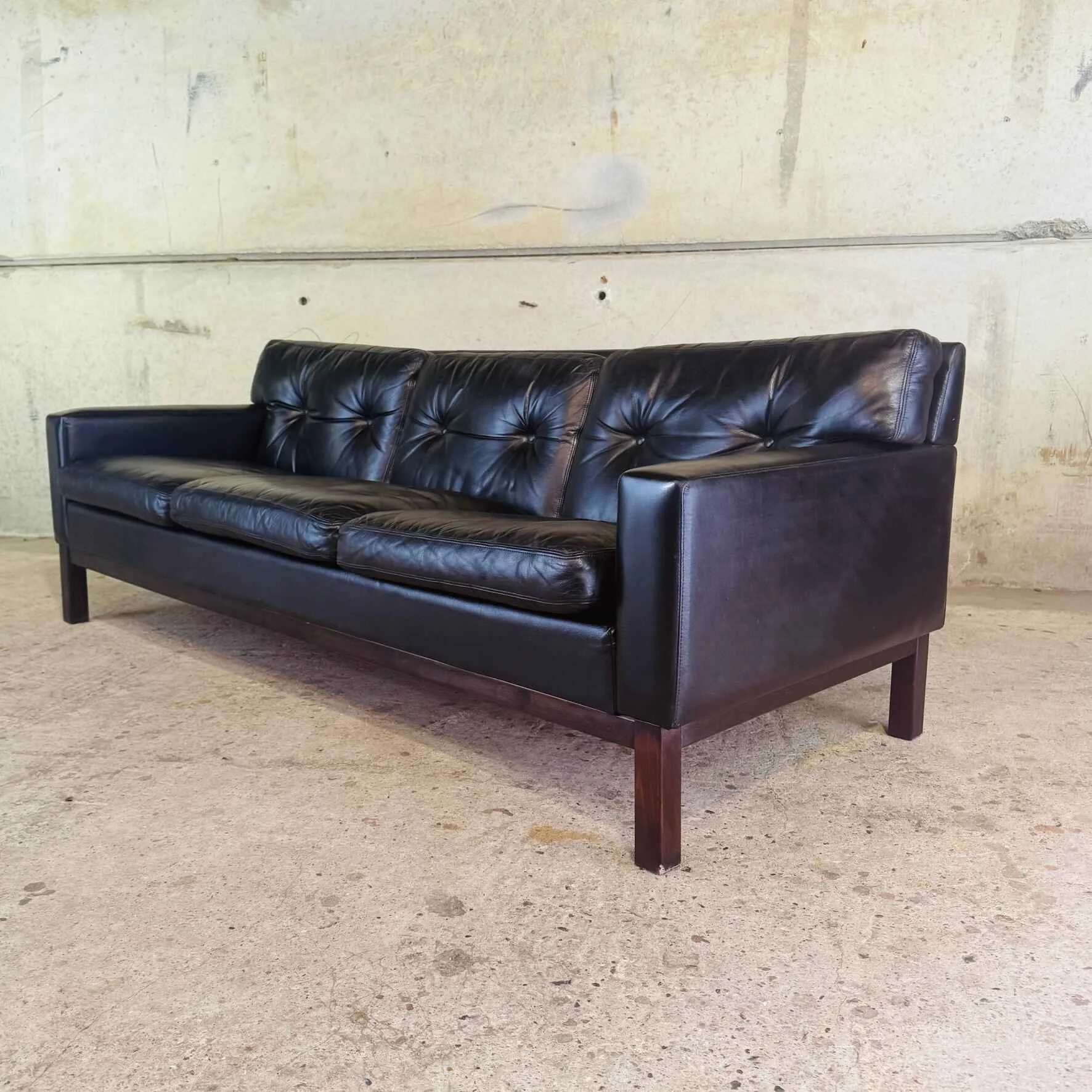 1970s Black Leather Three-Seater Sofa by Peems - Finland (2).jpeg