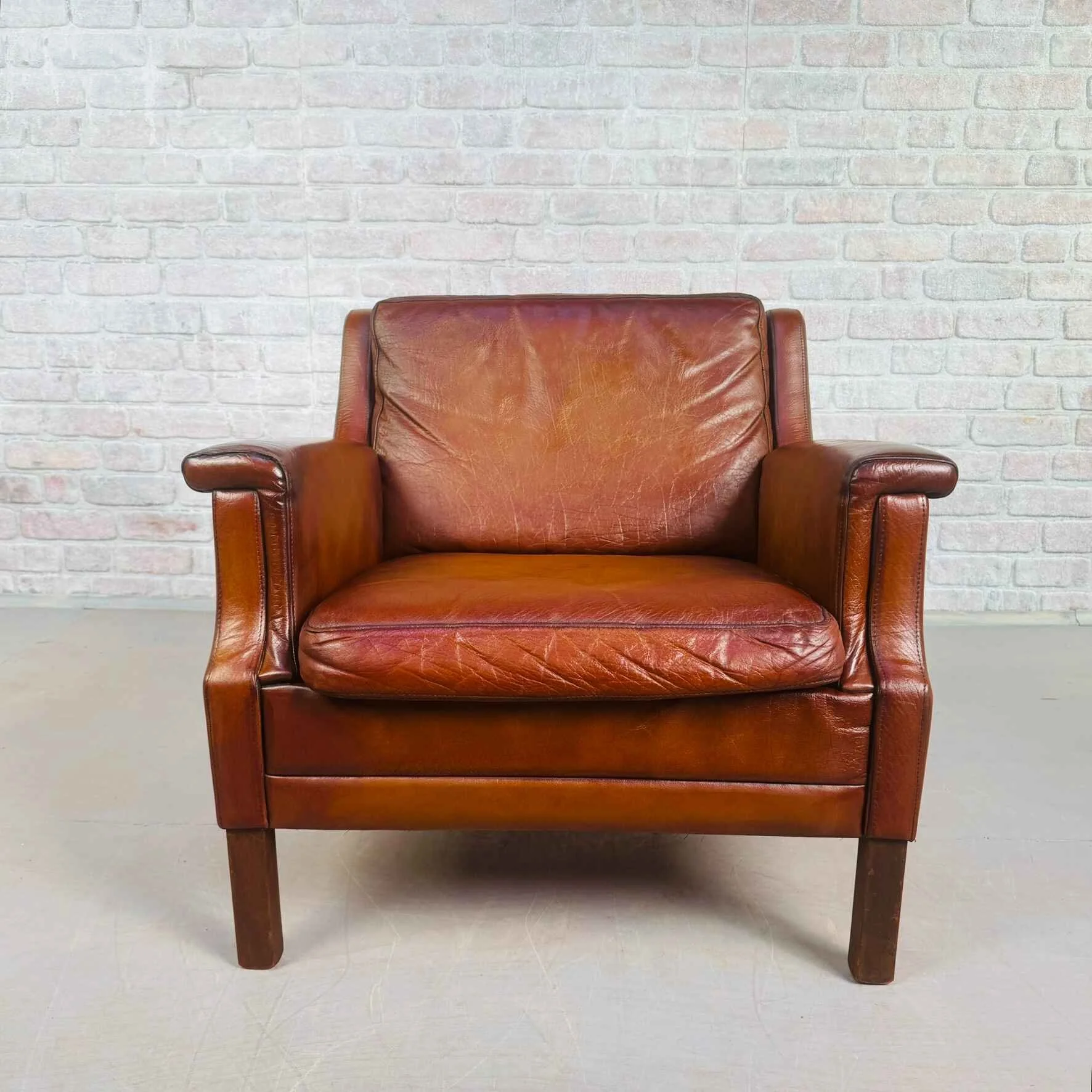 Vintage Danish 1970s Mogens Hansen Tan Leather Armchair.jpeg