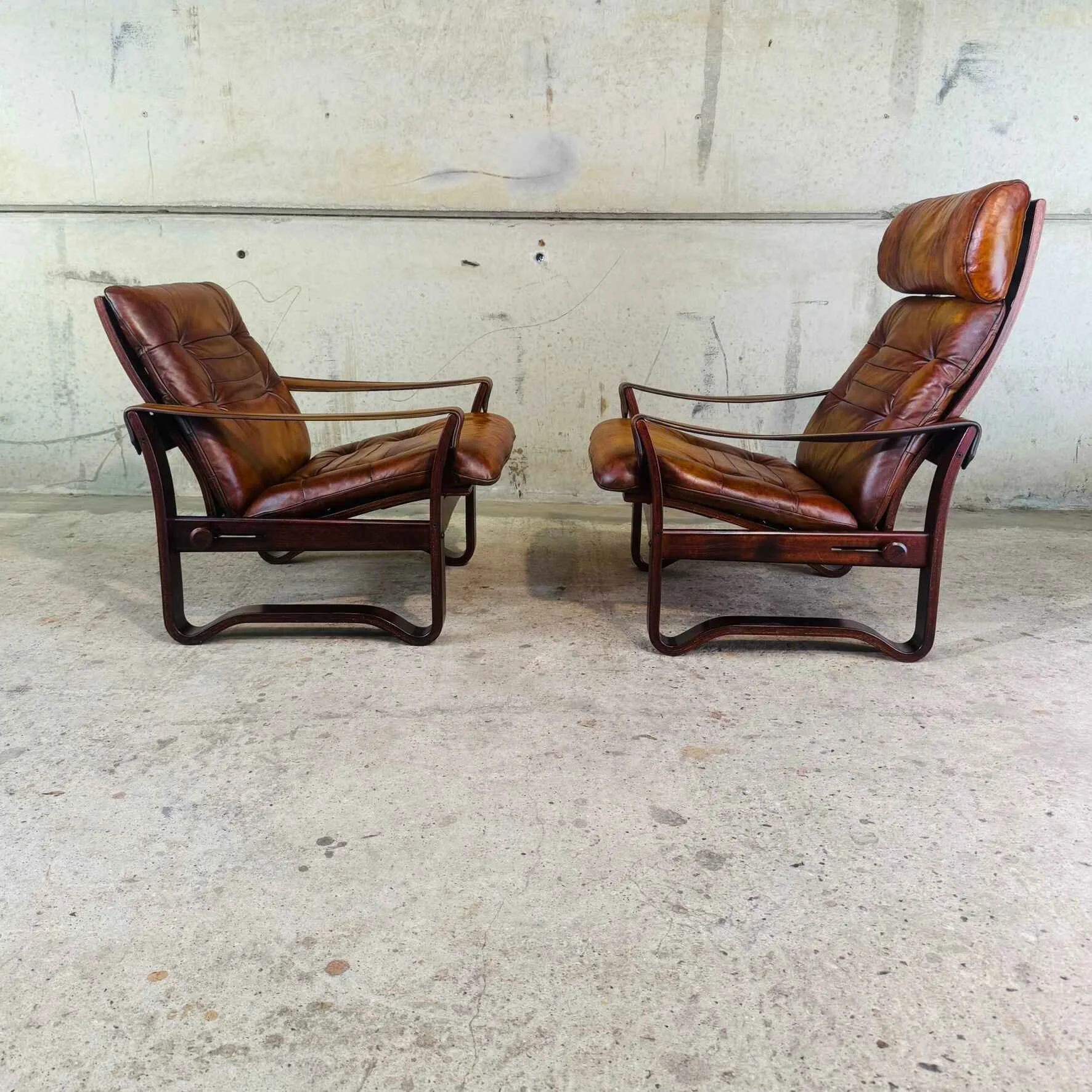 Pair of Danish J.M. Birking & Co. Copenhagen Reclining Lounge Chairs (2).jpeg