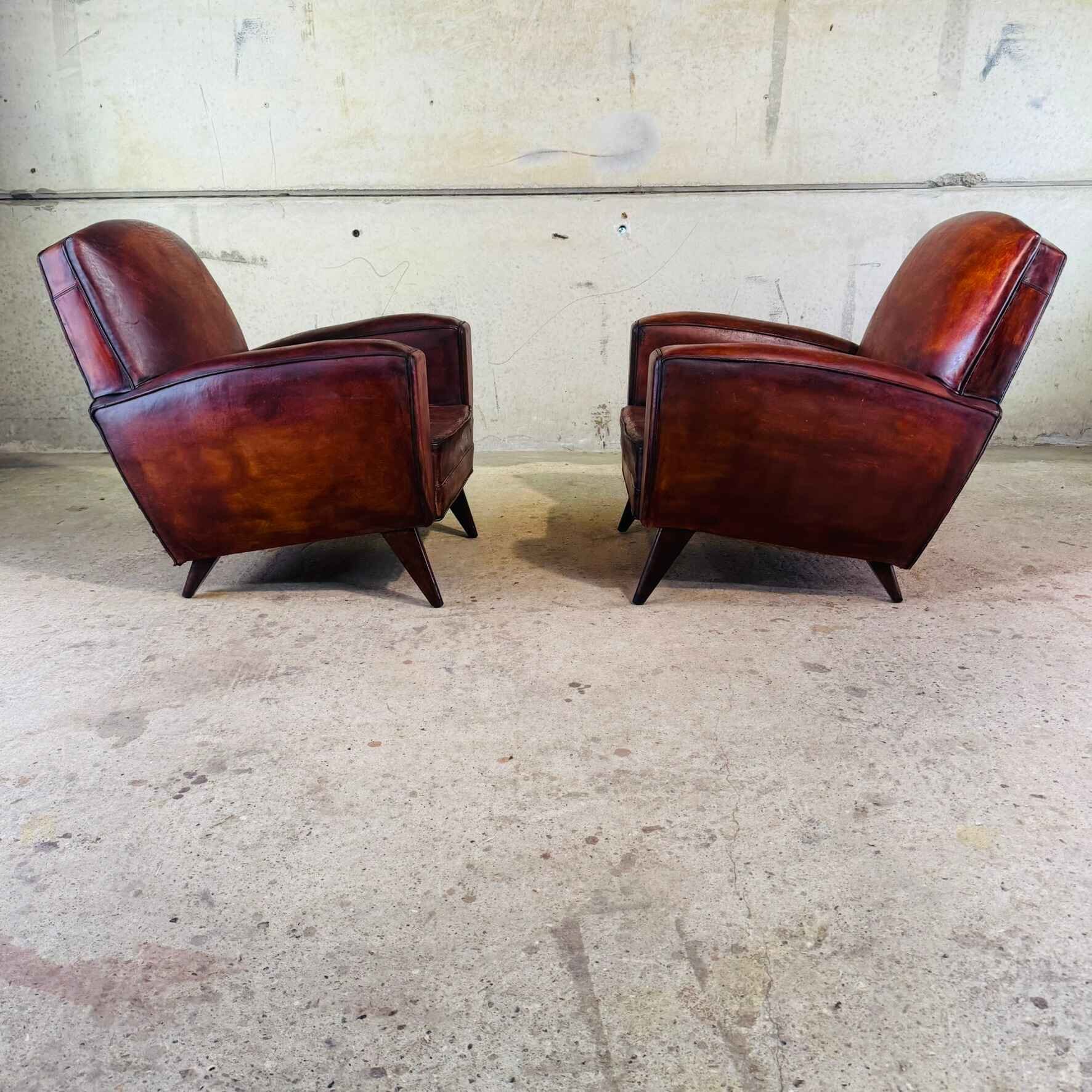 Pair of Vintage 1920s French Tan Leather Lounge Chairs – Neat Proportions (2).jpeg
