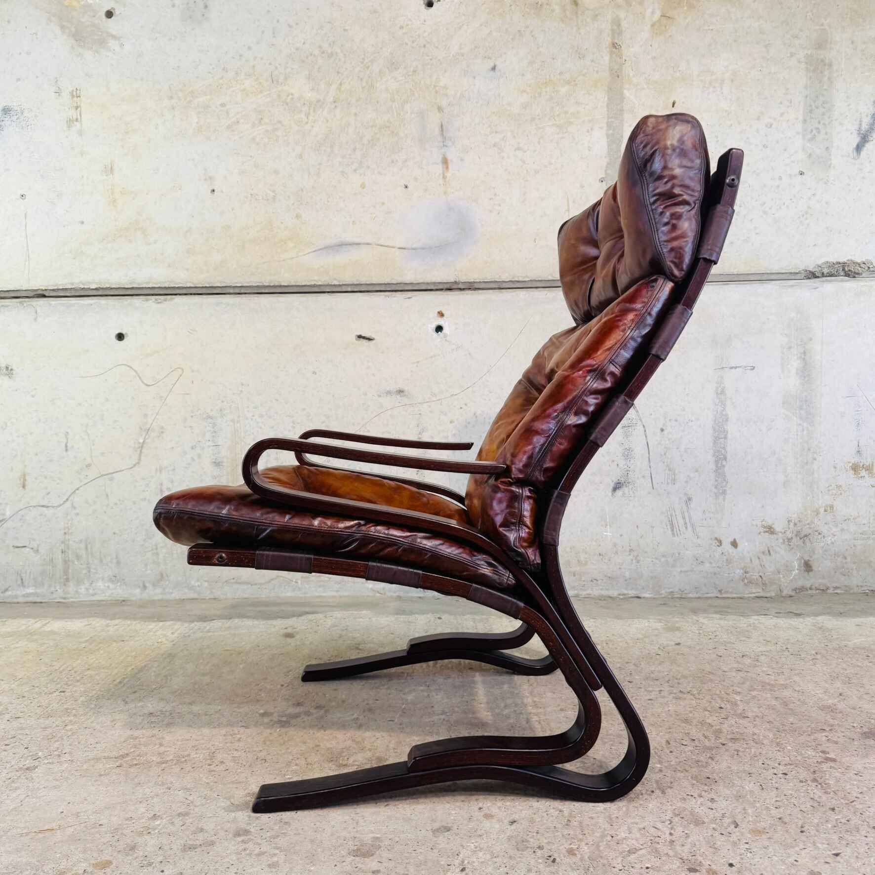 Vintage Norwegian Mid-C Tan Buffalo Leather Chair by Elsa & Nordahl (2).jpeg