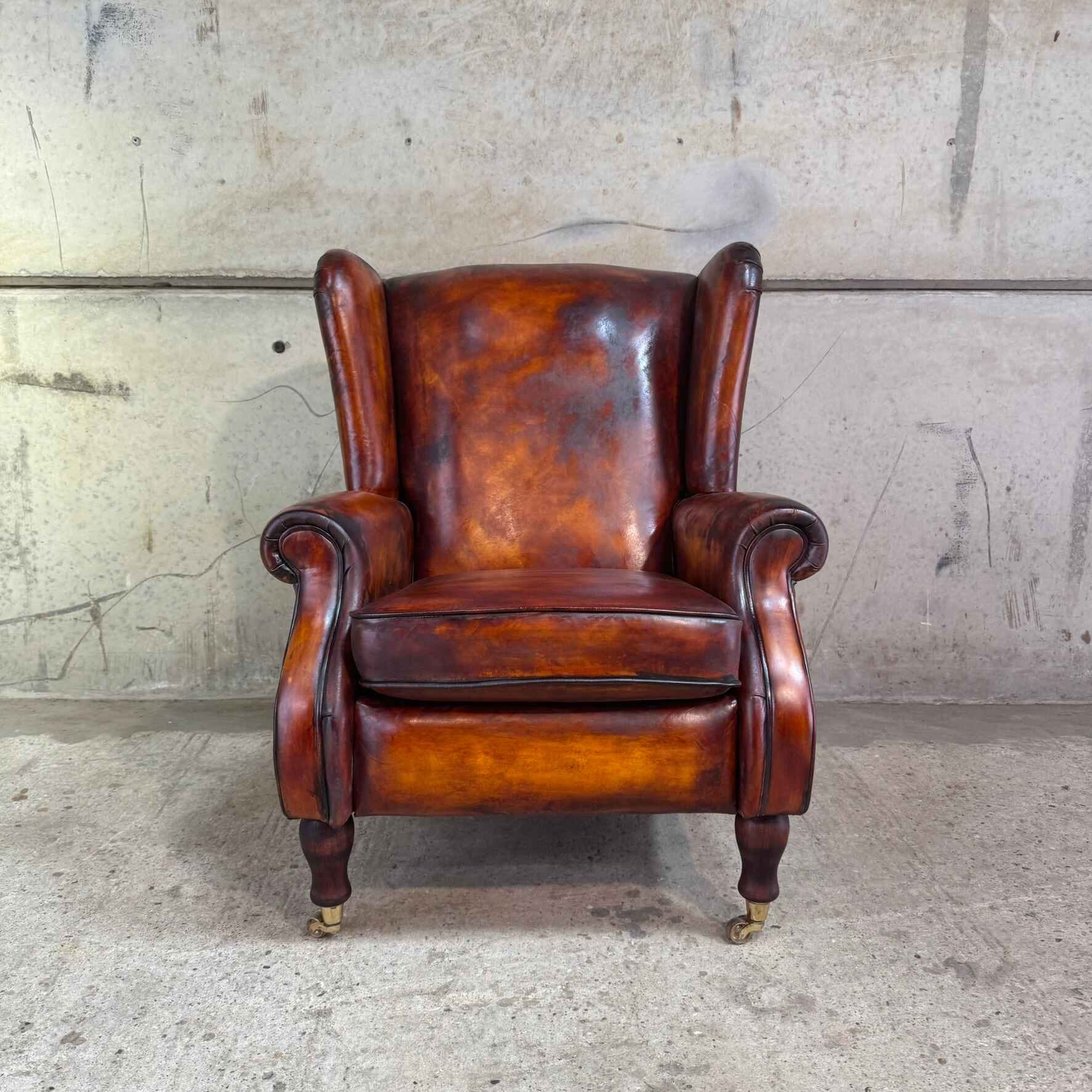 Exceptional Parker Knoll Wingback Recliner Tan Leather Chair.jpeg