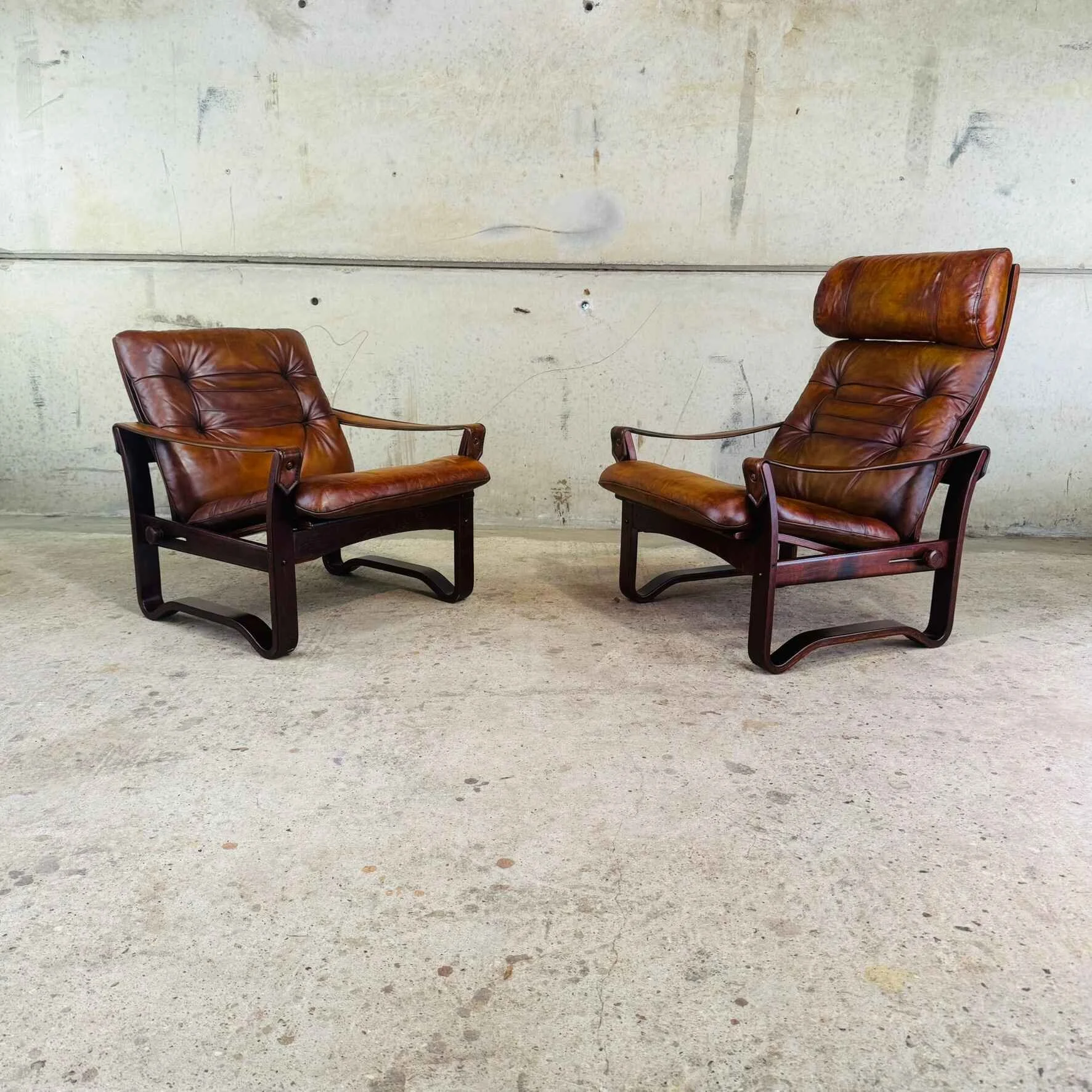 Pair of Danish J.M. Birking & Co. Copenhagen Reclining Lounge Chairs.jpeg