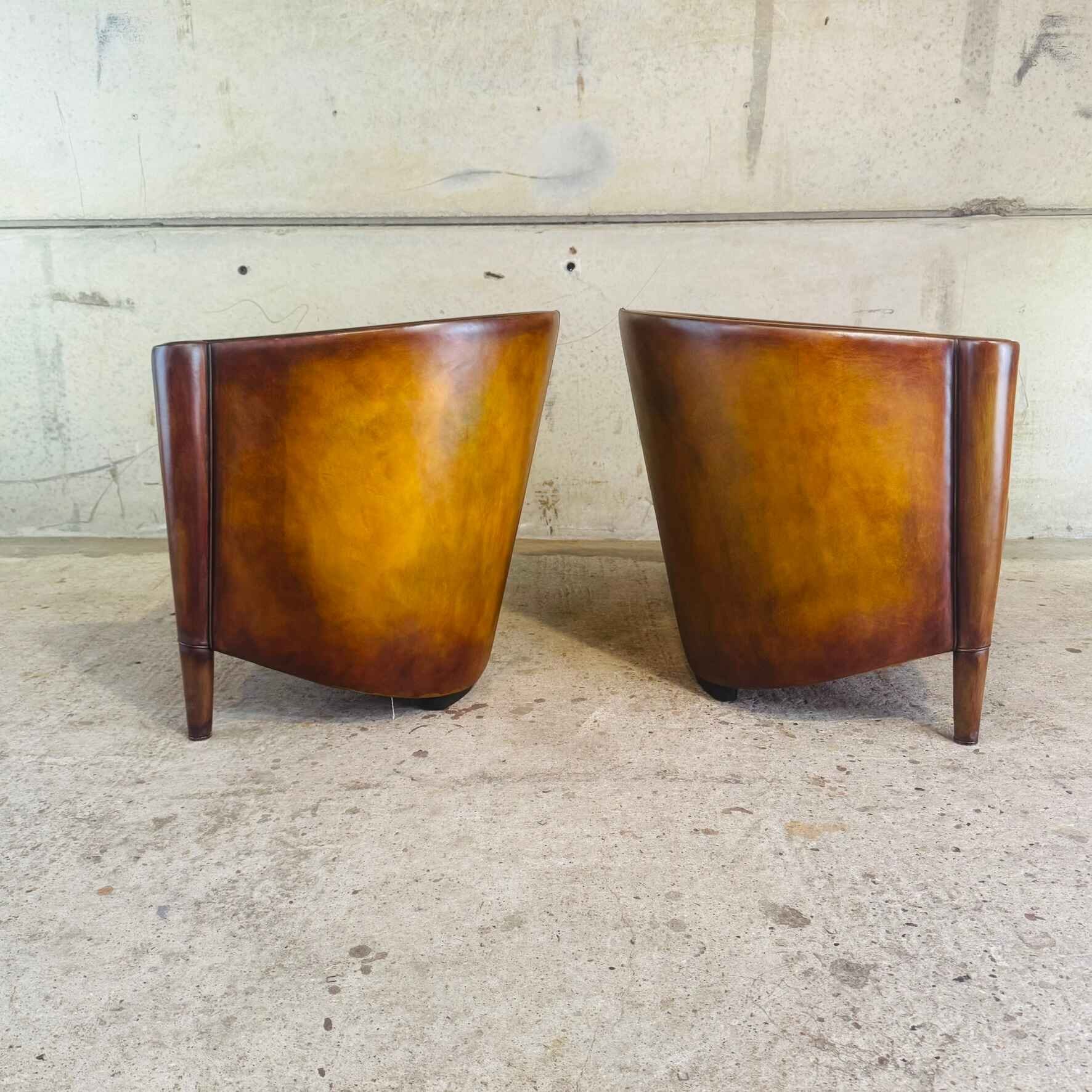 Pair of 80s Antonio Citterio for Moroso Tan Leather Chairs Art Deco Inspo (2).jpeg