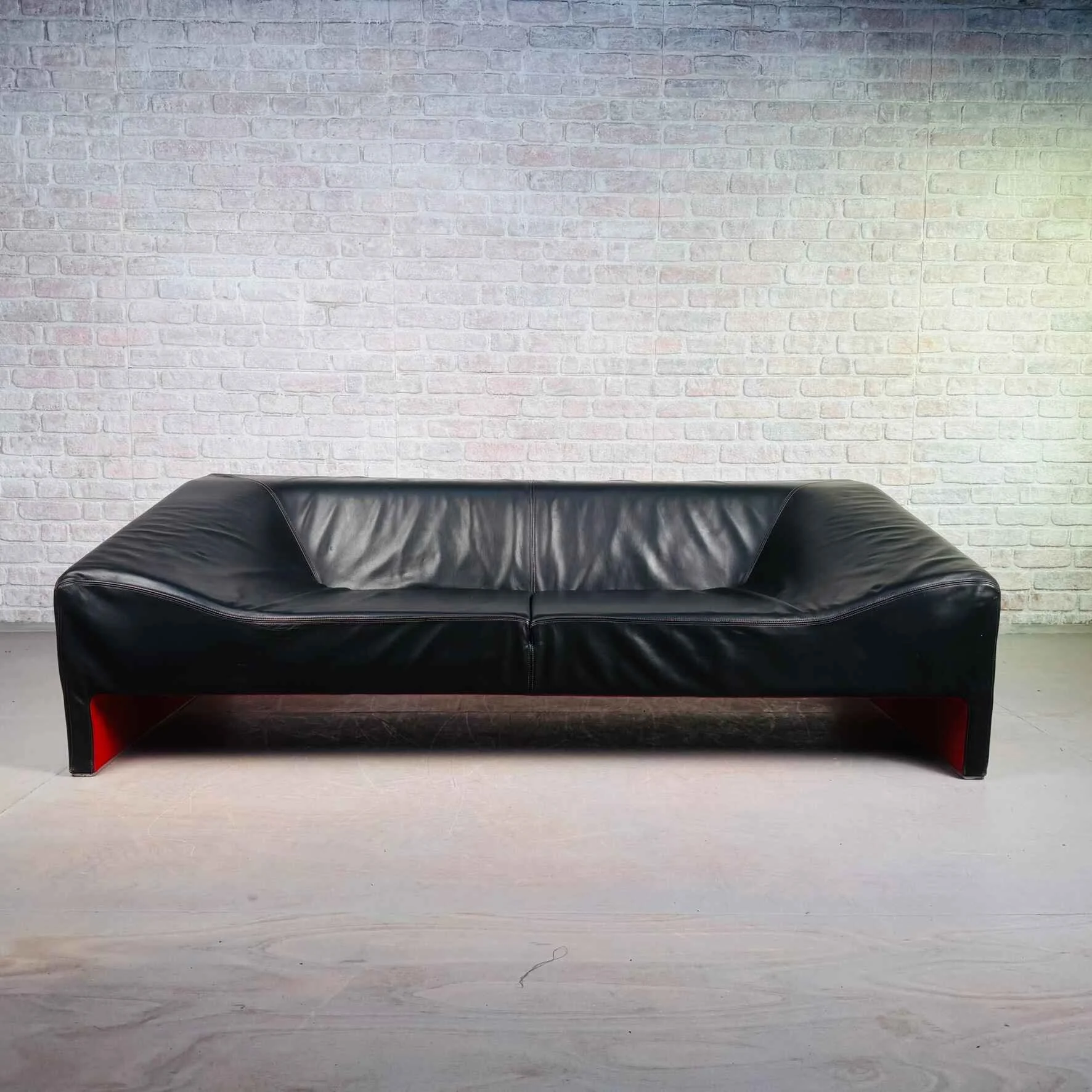 Black Leather 3 Seater Malmo Sofa Designed by Patricia Urquiola for Moroso.jpeg