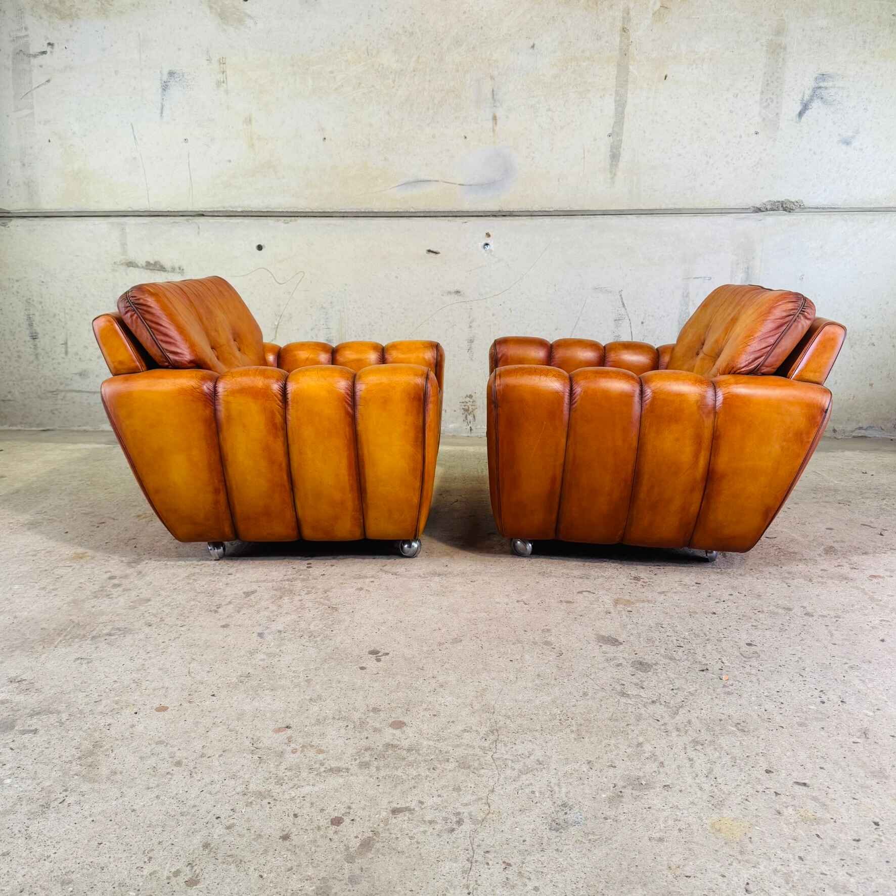 Pair of 1970s Danish Light Tan Leather Armchairs by Svend Skipper (2).jpeg