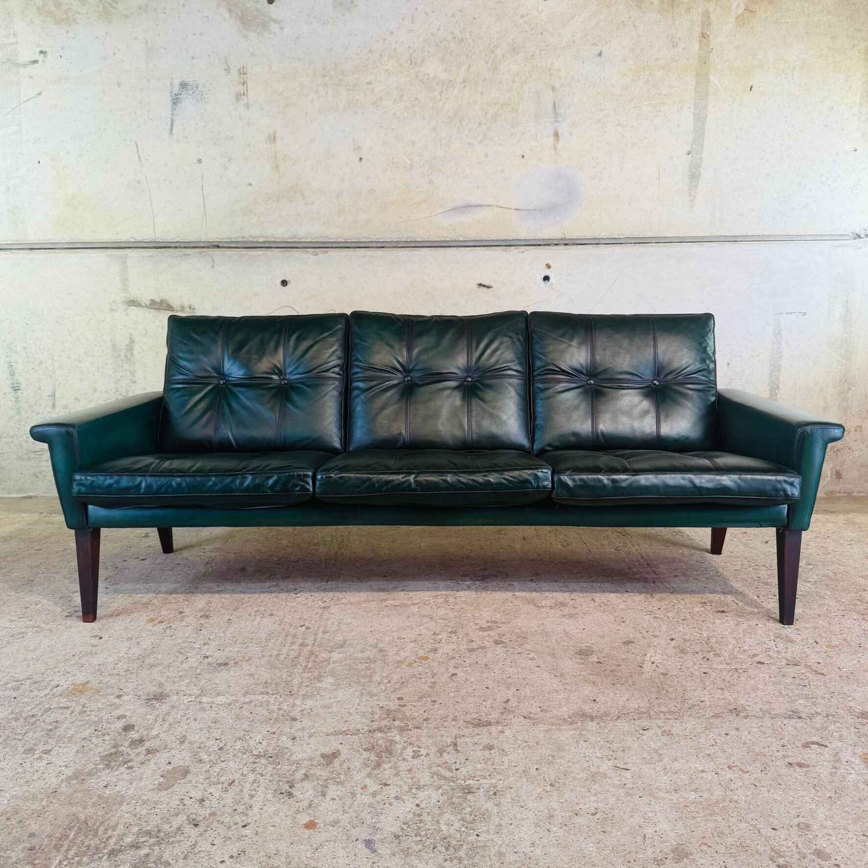 1970s Danish Svend Skippers Dark Green Leather Sofa – Sleek.jpeg