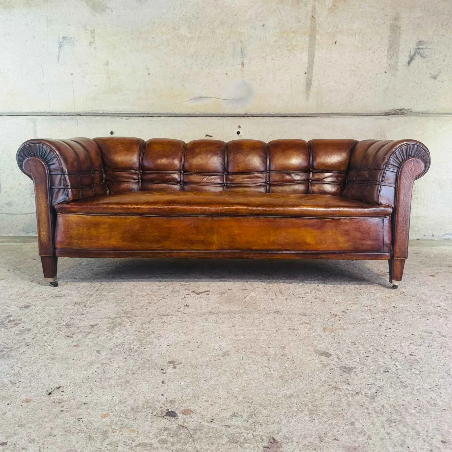 Beautiful Danish 1920s Three-Seater Tan Leather Sofa – Thick Hide.jpeg