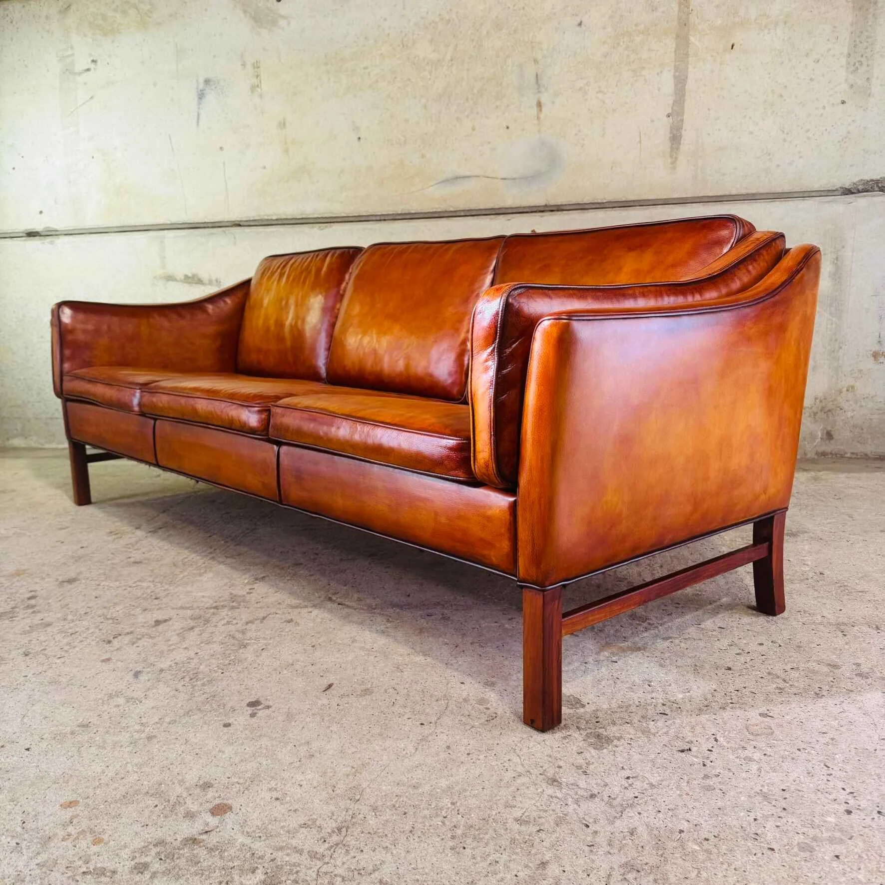 Long Vintage Danish Cognac Leather Three-Seater Sofa – Durable & Stylish (2).jpeg