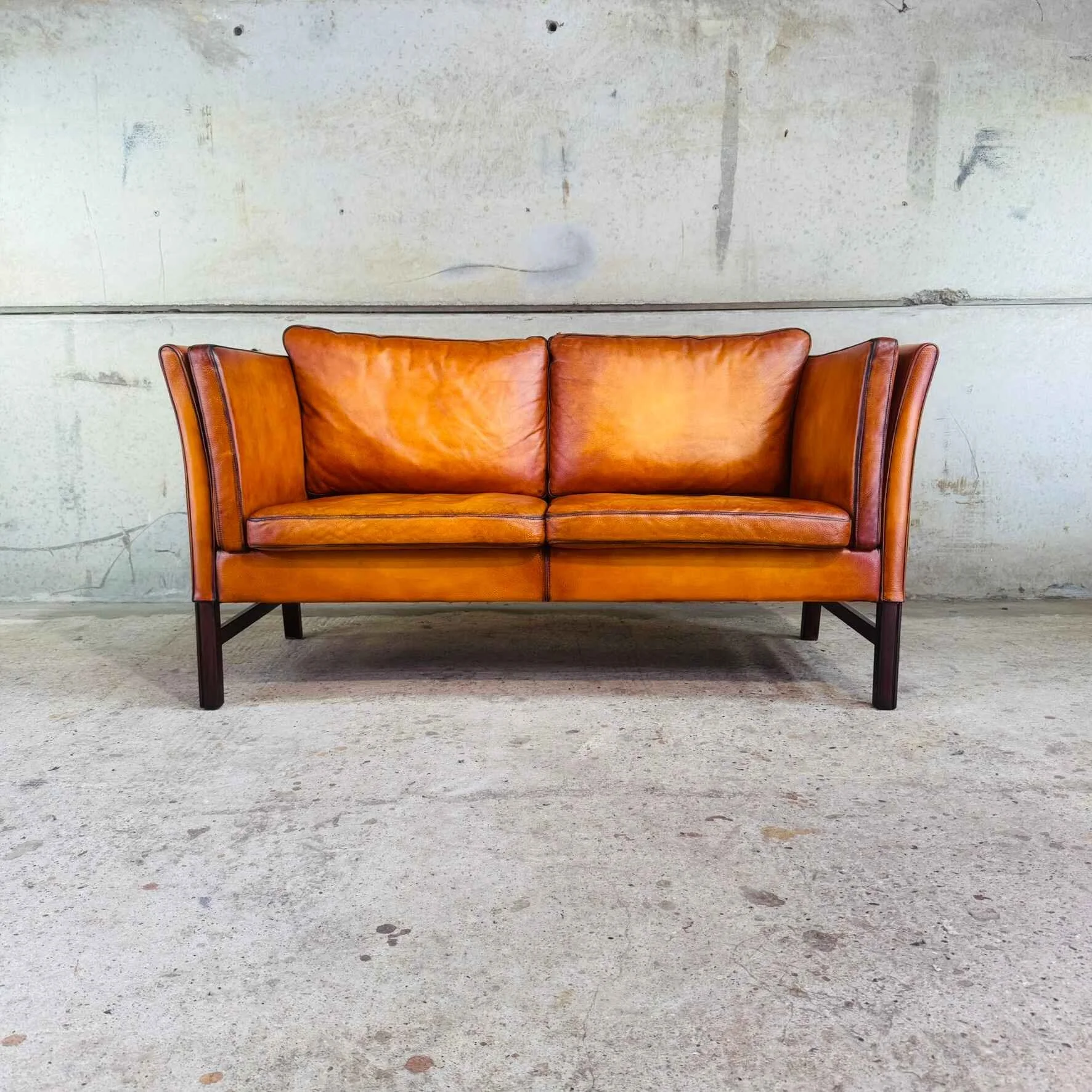 Vintage Danish 1970s Cognac Leather Two-Seater Sofa.jpeg