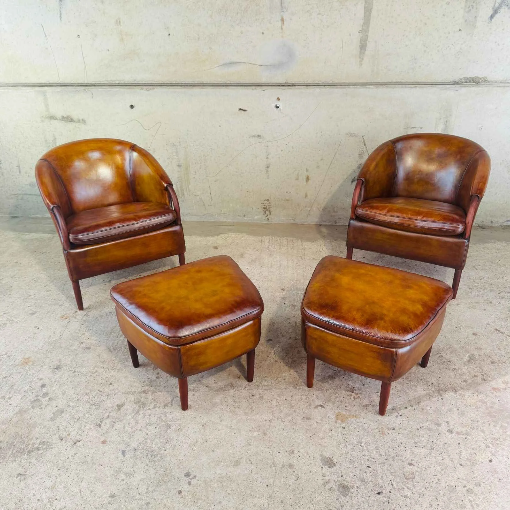 Pair of Danish Vintage Jeki & Nielaus Chairs with Matching Footstools (2).jpeg