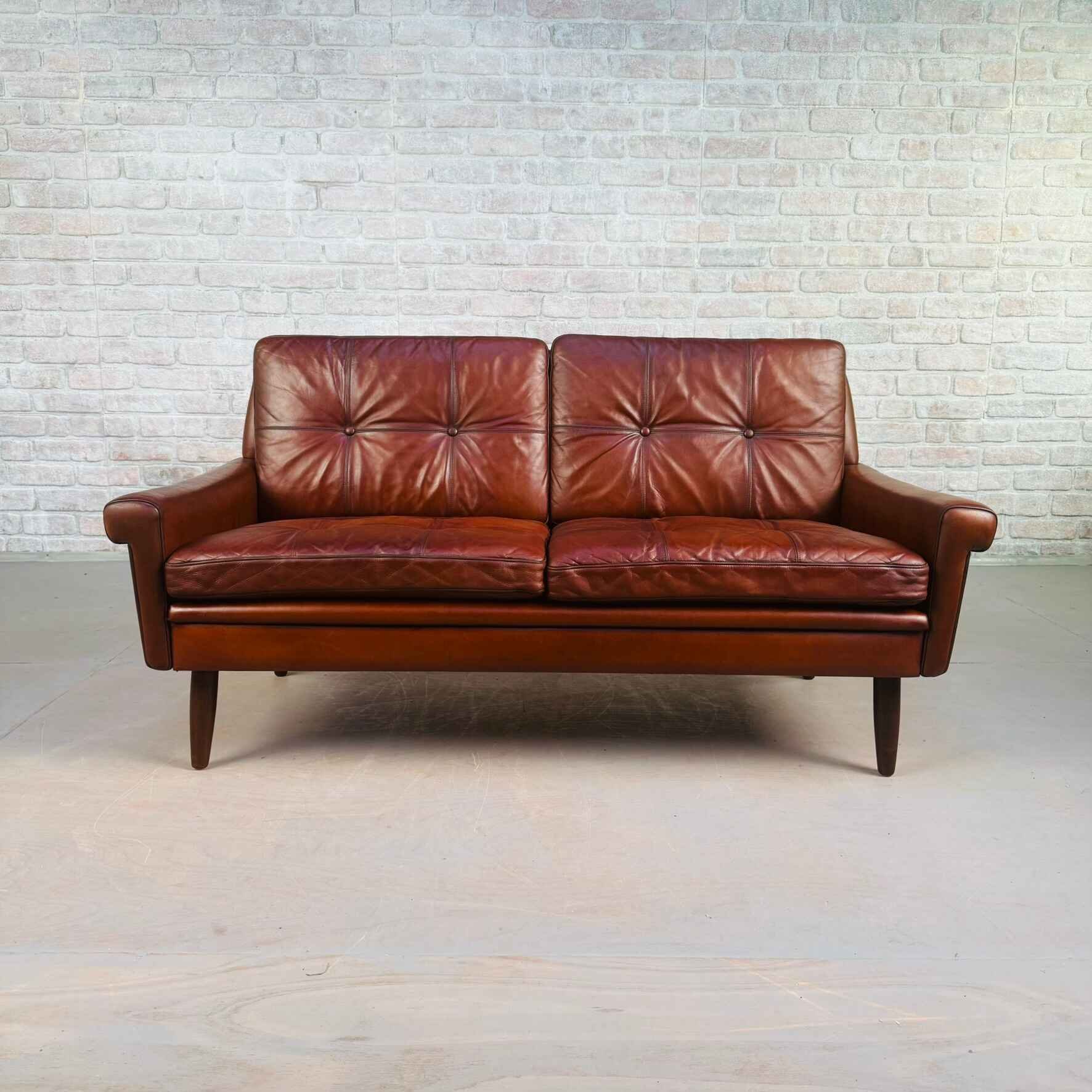 Vintage 1970s Svend Skipper Brown Leather Two-Seater Sofa.jpeg