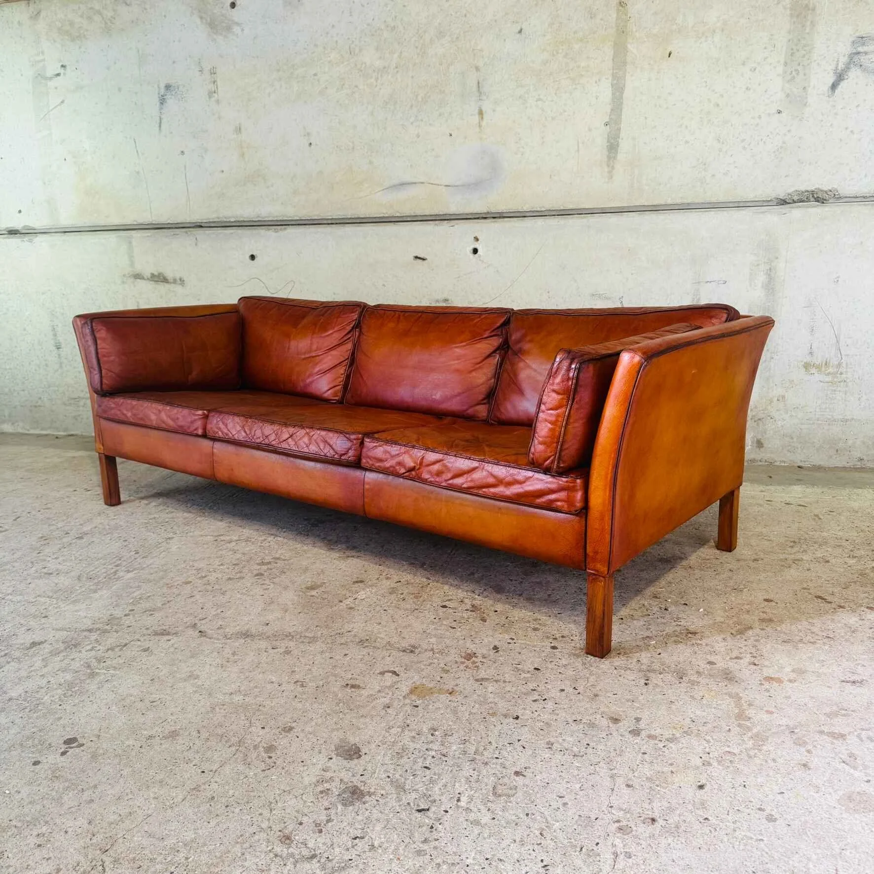Stylish Danish 1970s Three-Seater Sofa in Cognac Leather (2).jpeg