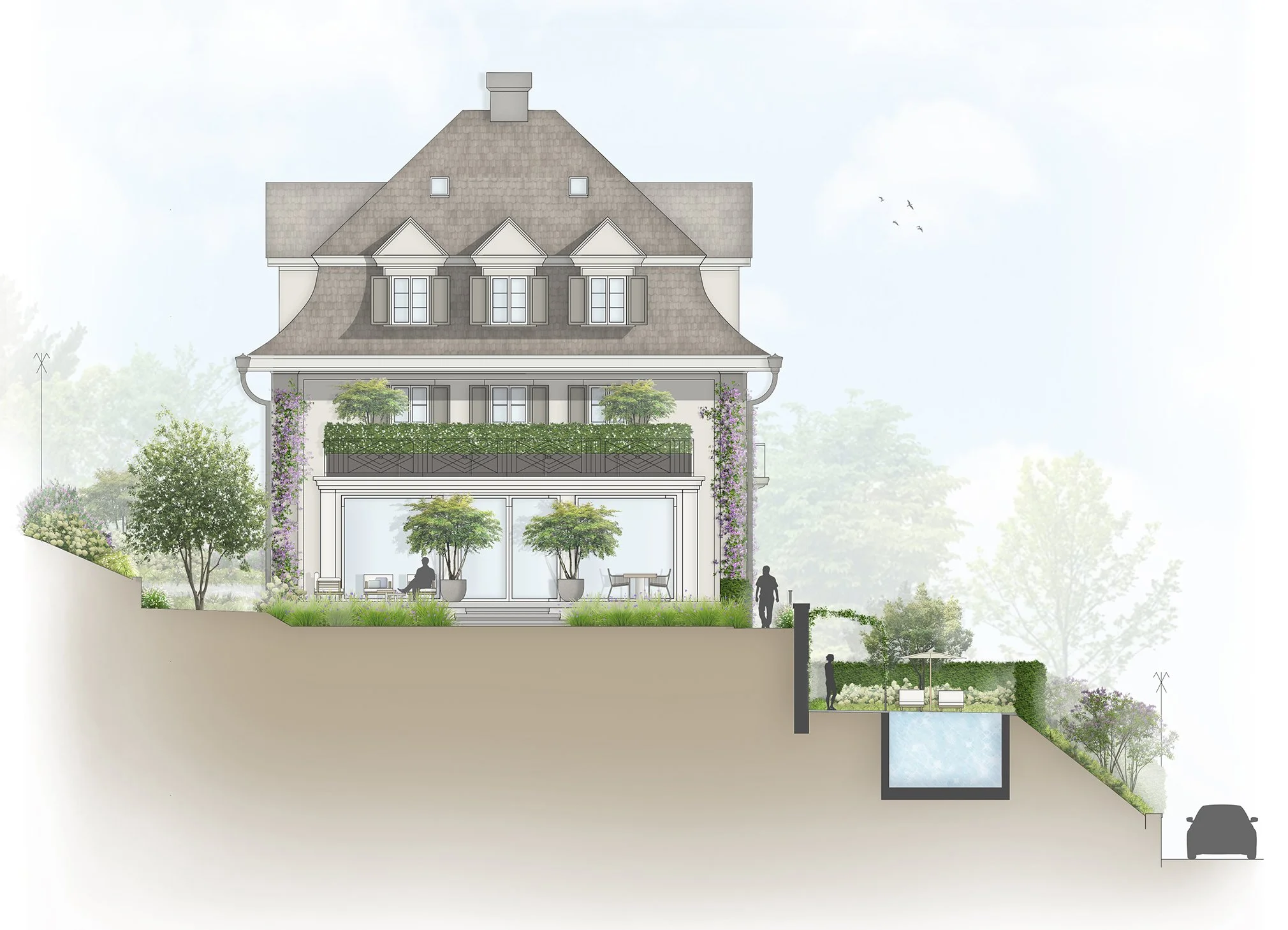 Garden Design for Historic Villa Garden in Zurich, Switzerland by Studio Leaf Landscape Architecture