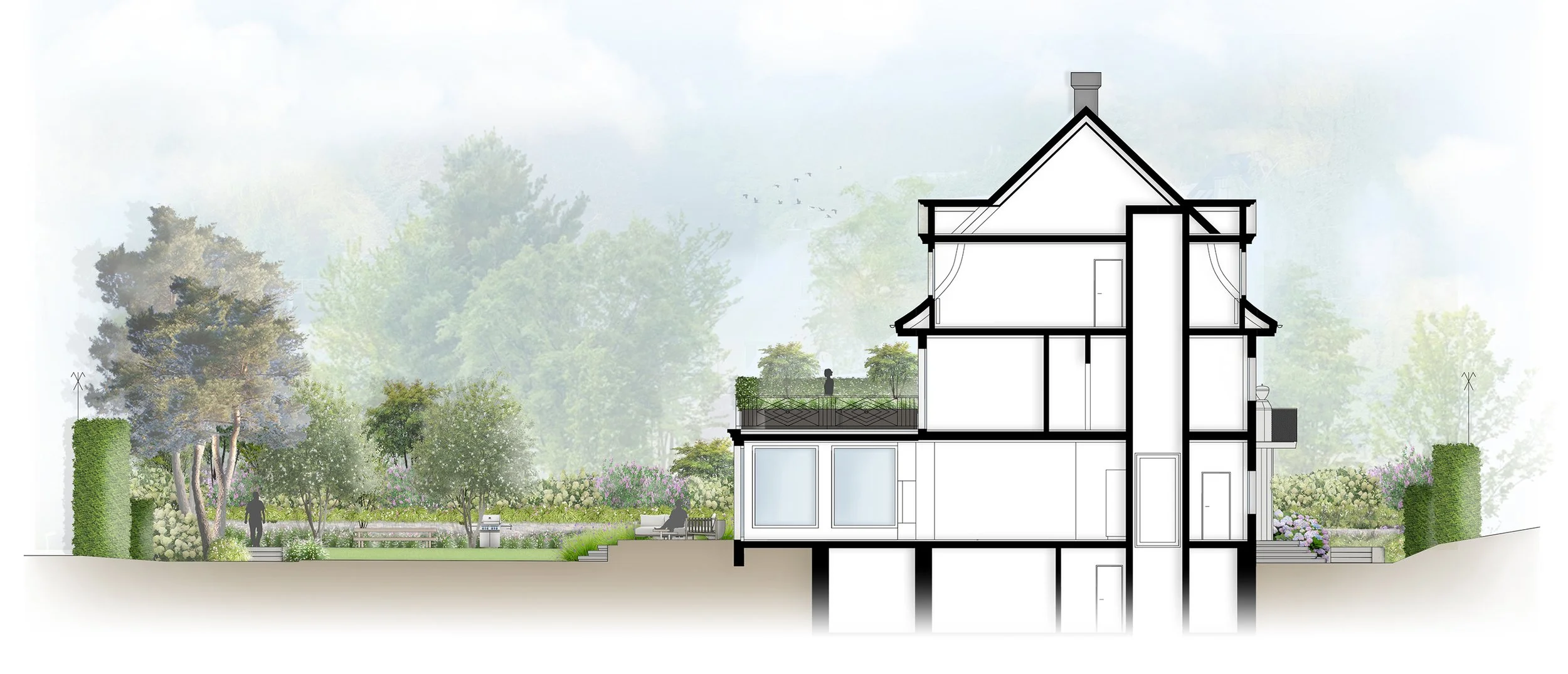 Garden Design for Historic Villa Garden in Zurich, Switzerland by Studio Leaf Landscape Architecture