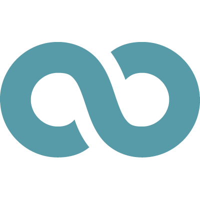 A stylized, lowercase letter 'a' and 'b' in a modern font, blue color, against a black background.