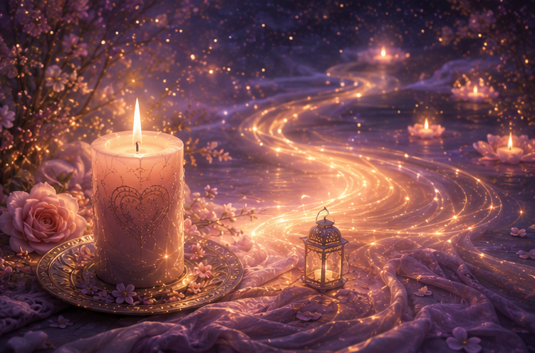 Candle in moonlight