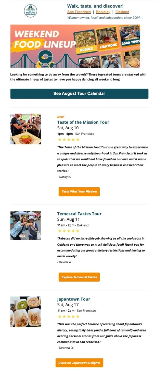 August Tour Promo Email