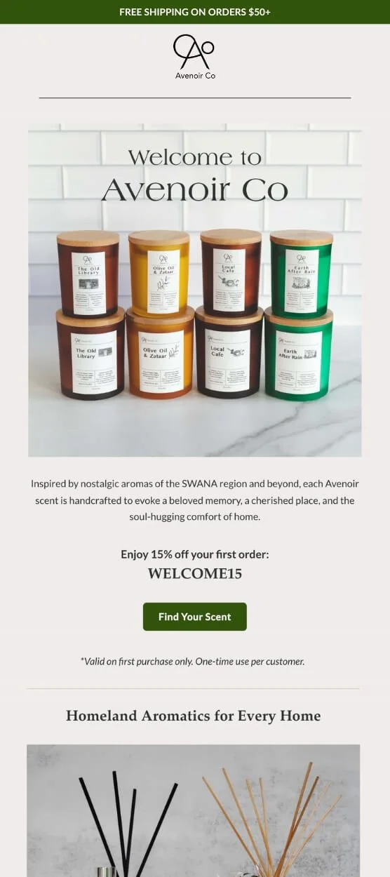 Avenoir Co Welcome Email