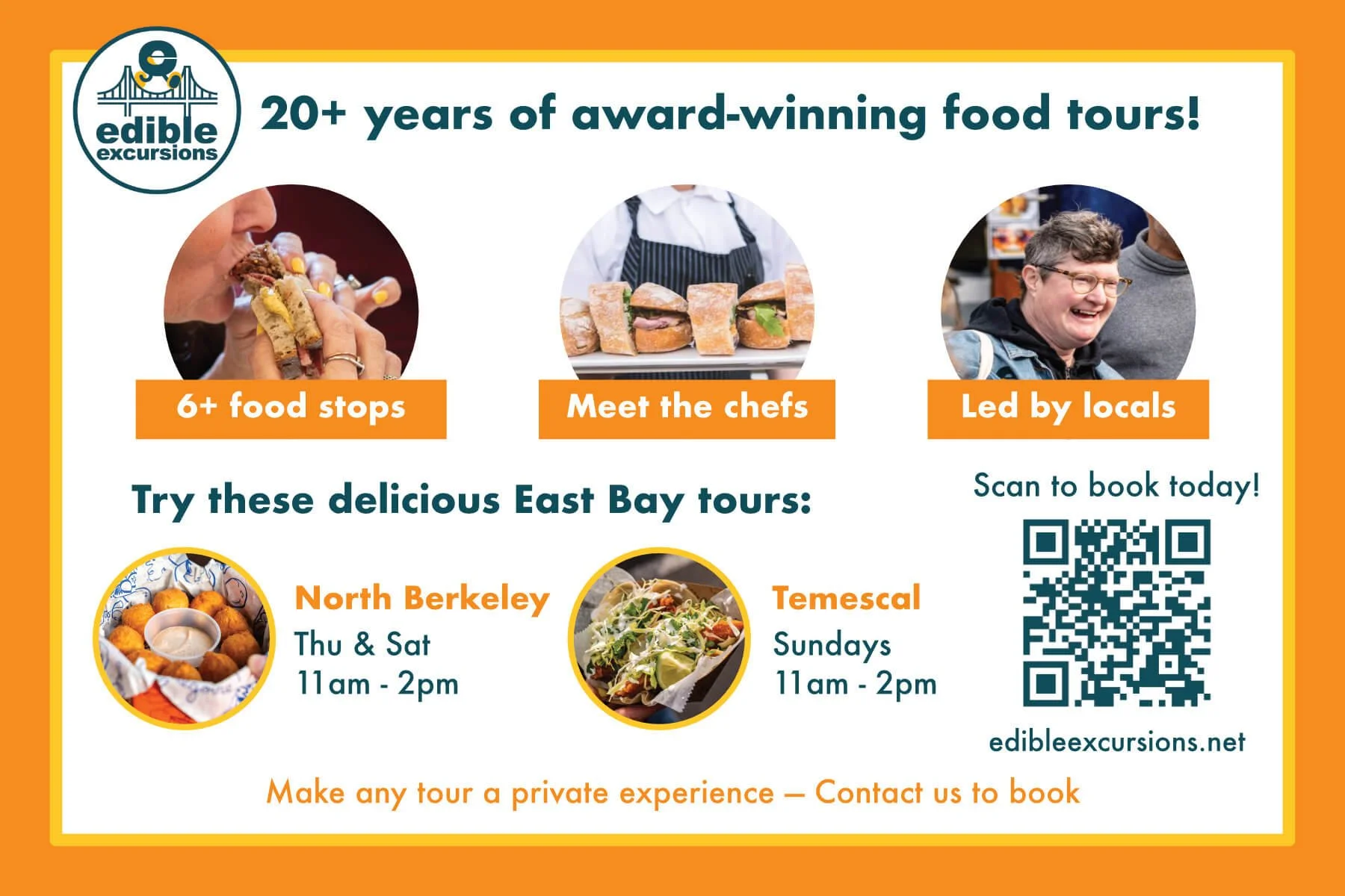 4" x 6" East Bay Tours Postcard - Front