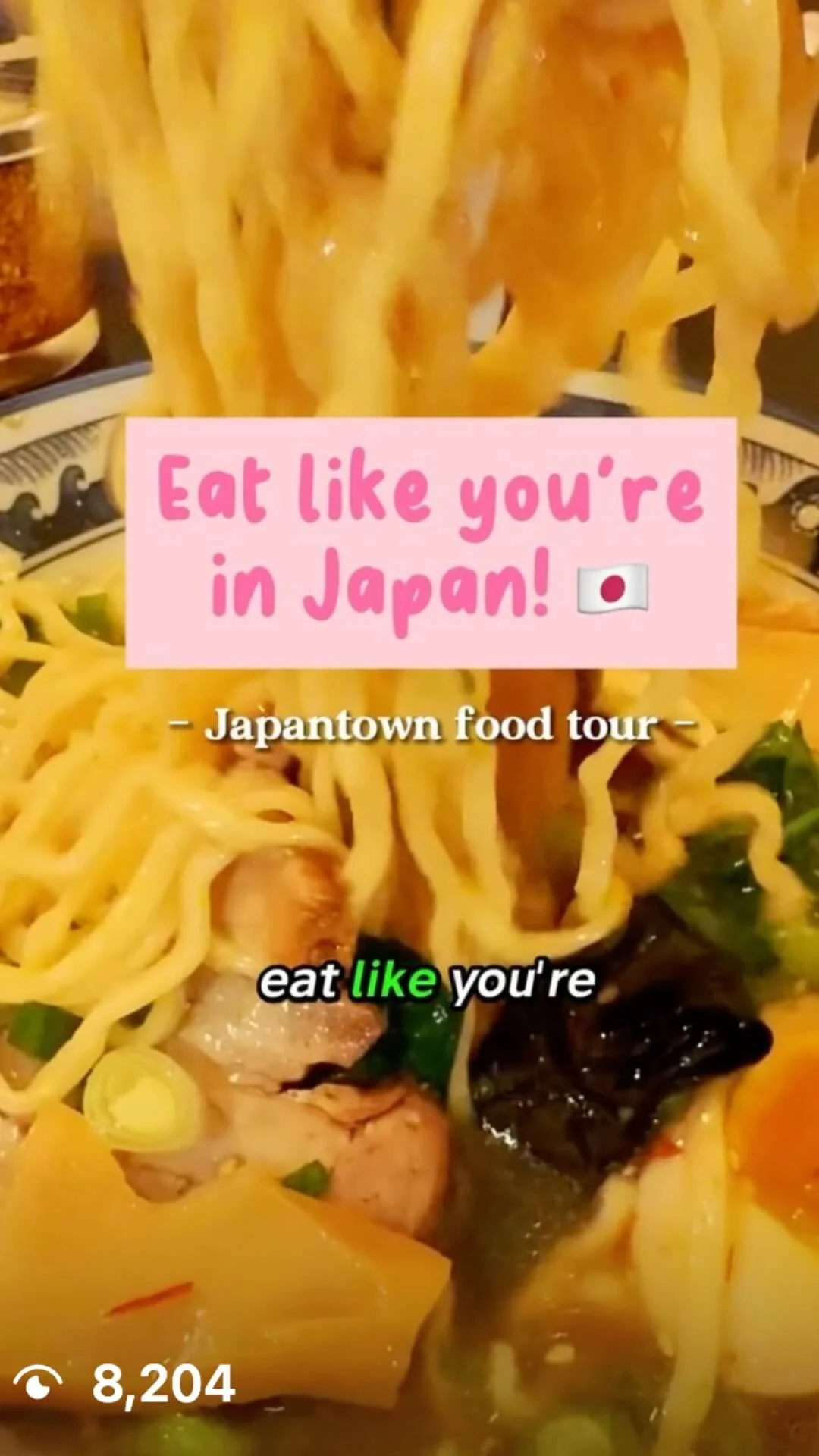 Japantown food tour Reel created for Edible Excursions.
