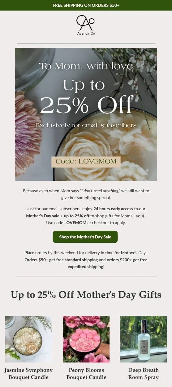 Mother's Day Sale Email