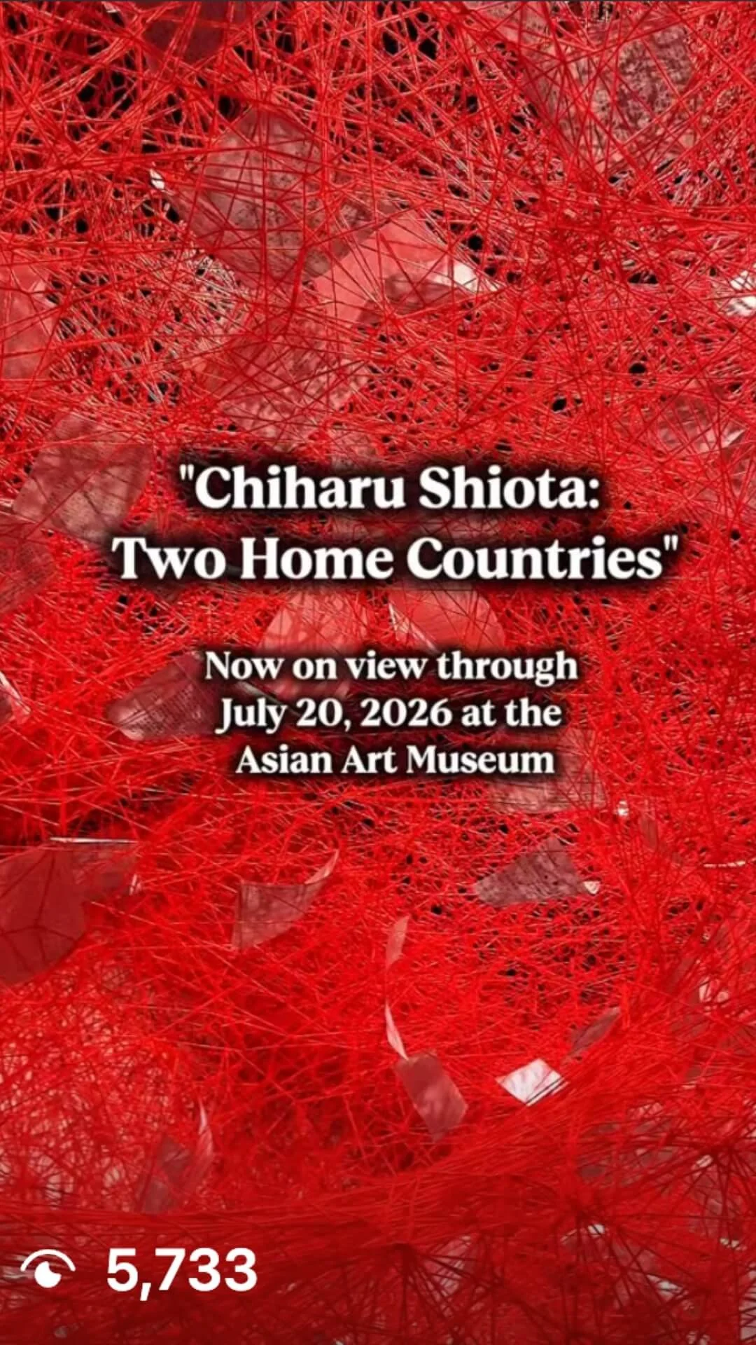Reel created for the Asian Art Museum's Chiharu Shiota exhibit.
