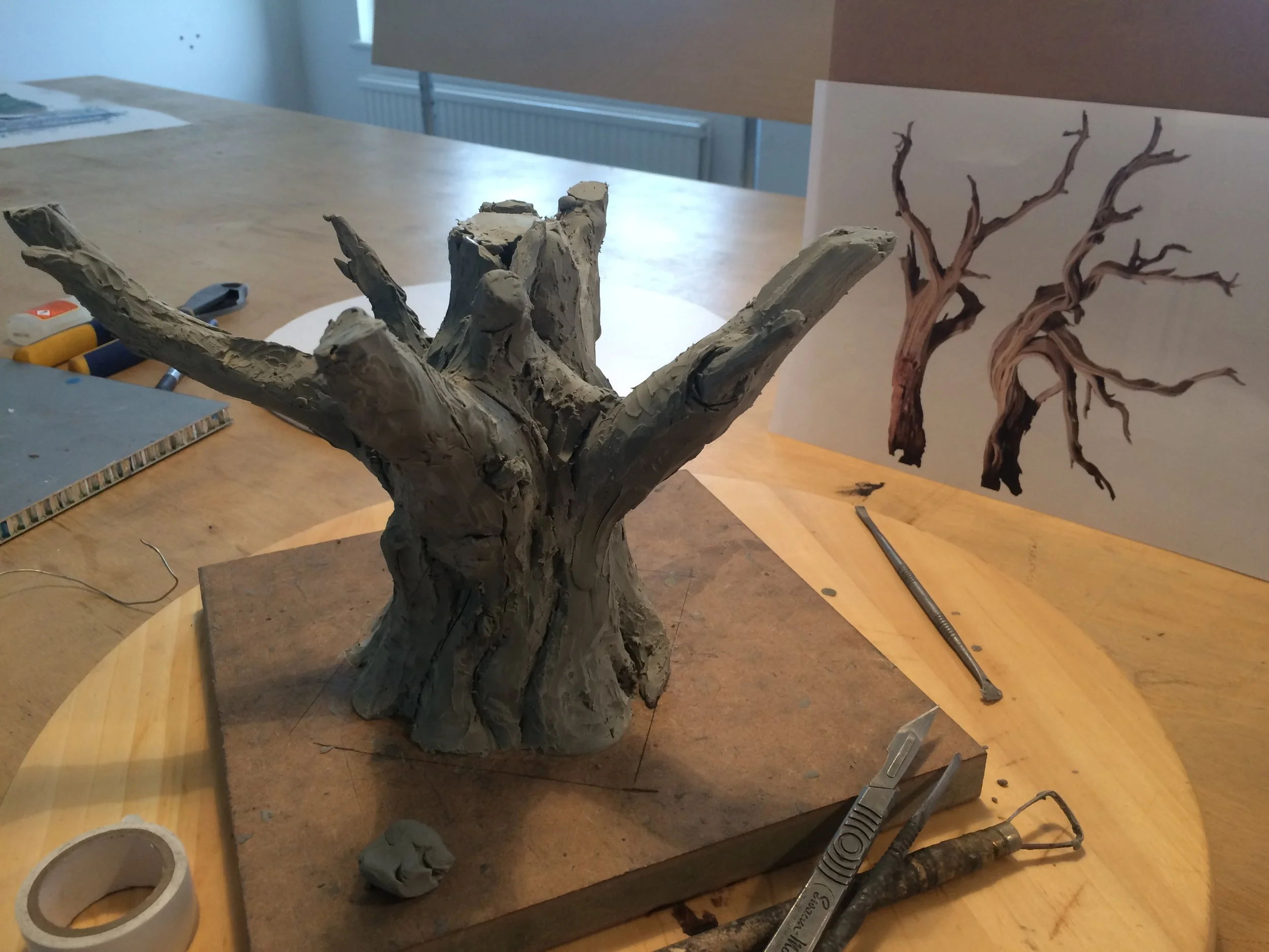 the "TREE TABLE" moquette , gets ready for 3D scan .
2017.