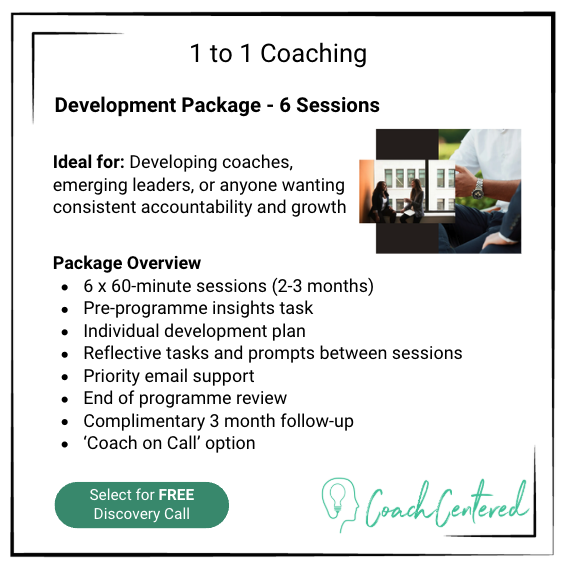 1 to 1 Coaching - Development Package (6 Sessions)