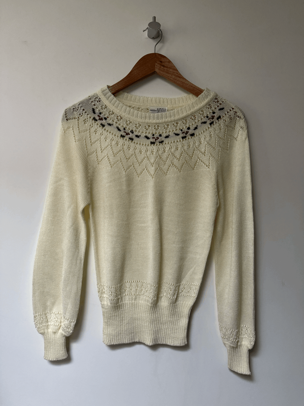 All Roll Knit Flower・BEIGE R13 Beige Floral Distressed Sweater R13