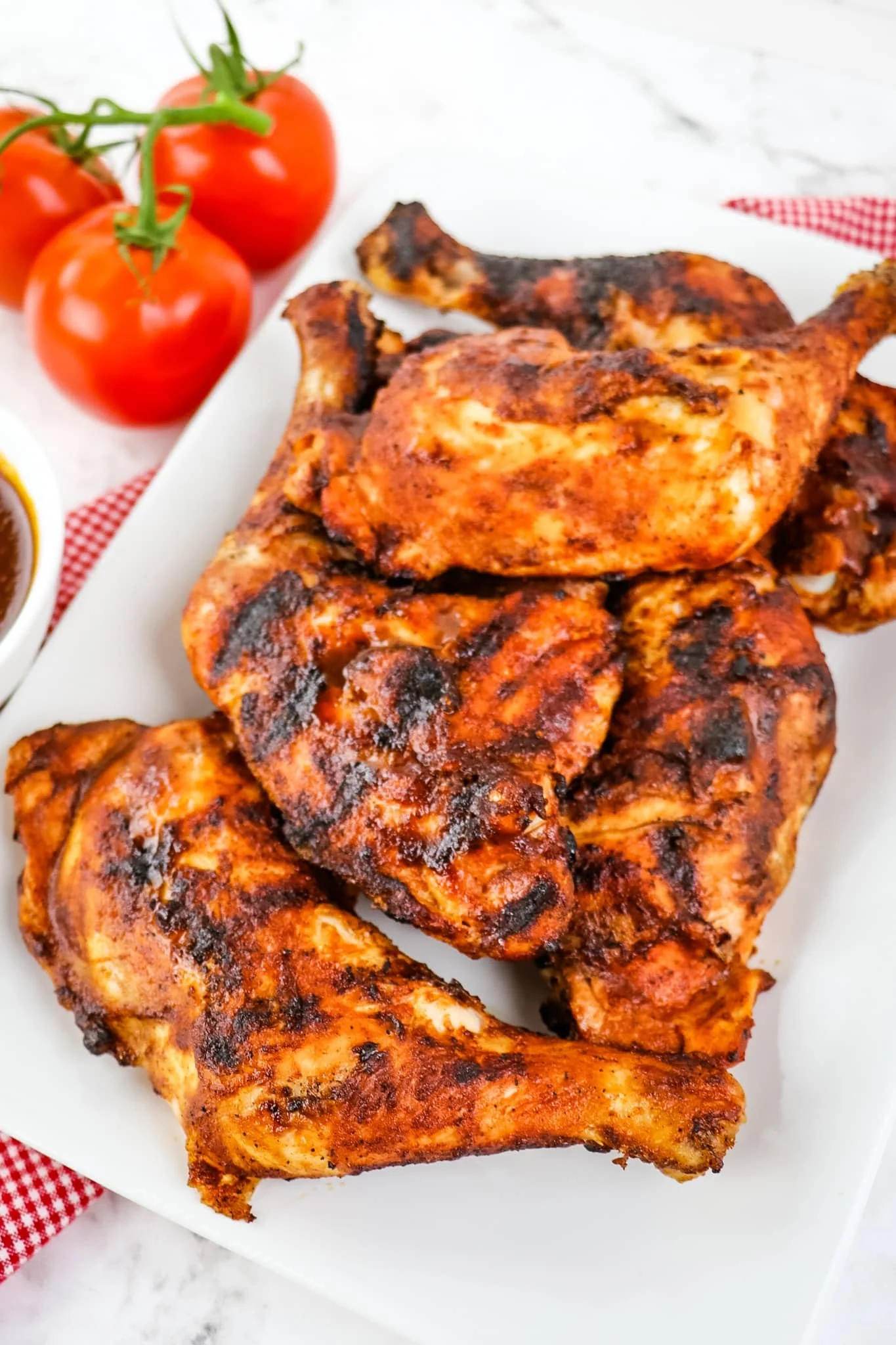 Grilled Chicken Leg Quarters with B.B.Q