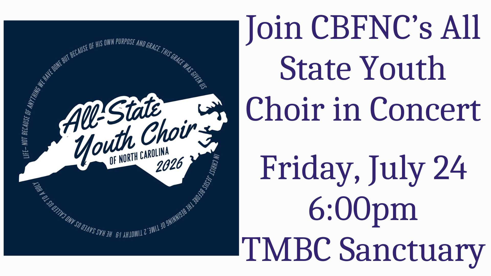 CBFNC's All State Youth Choir Concert