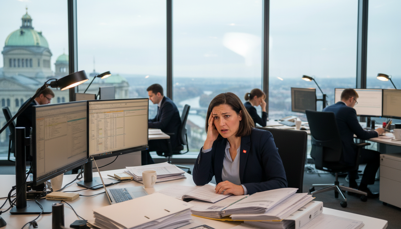 Women 40's having headache in her office with bern view background