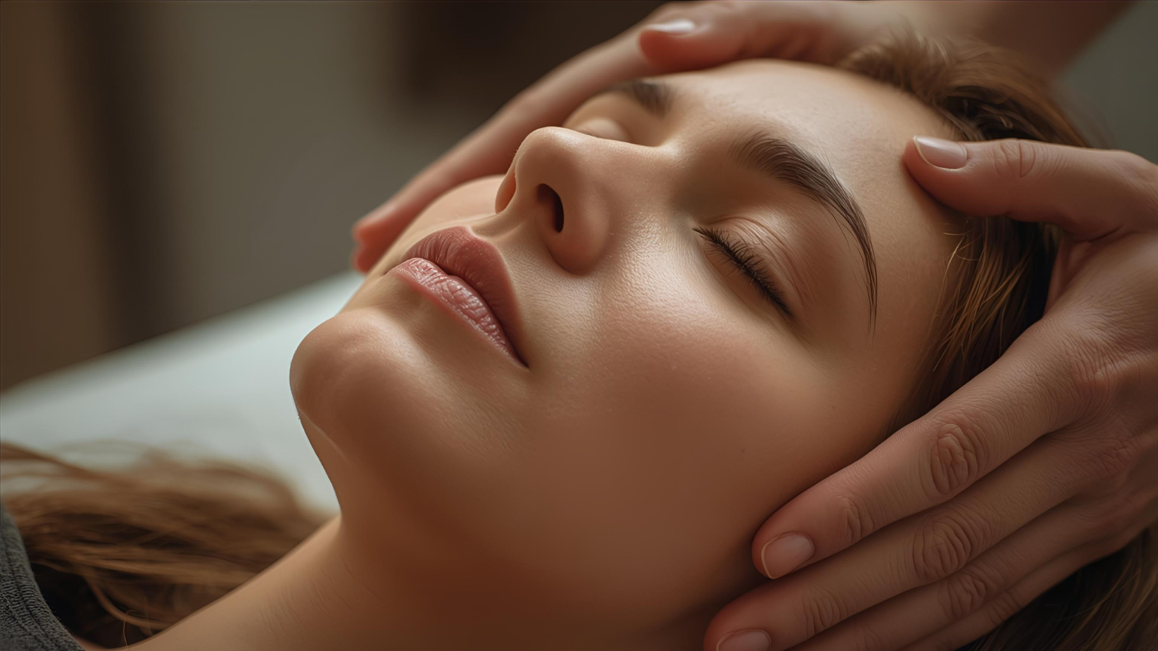 gentle handle touching relaxing women face