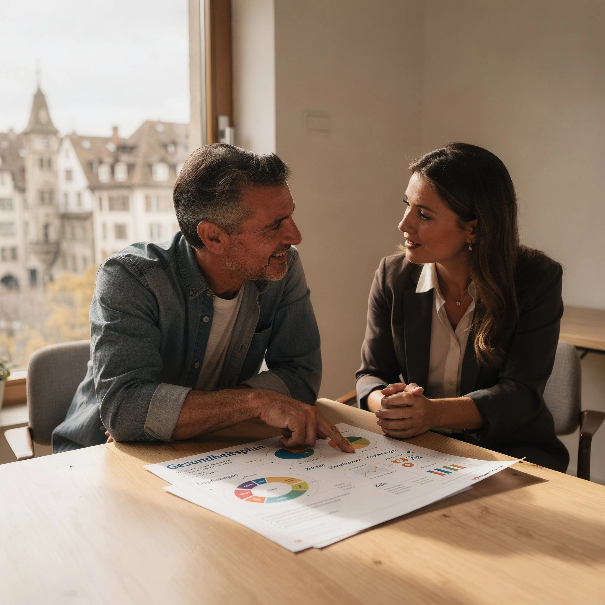 Besprechung des persönlichen Gesundheitsplans im Mana Kendra Bern