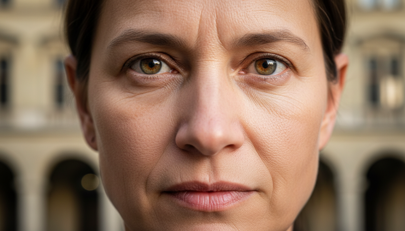 Women 40"s close up face with assuring look