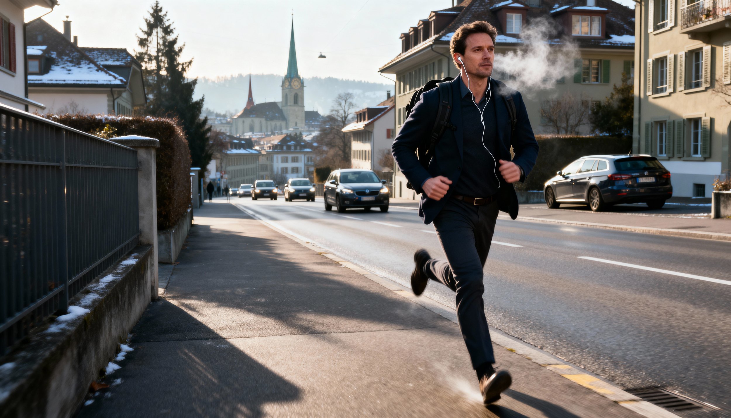 Projektleiter übt Kinesiologie beim Pendeln nach Bern – Biohacking Alltag Ostermundigen