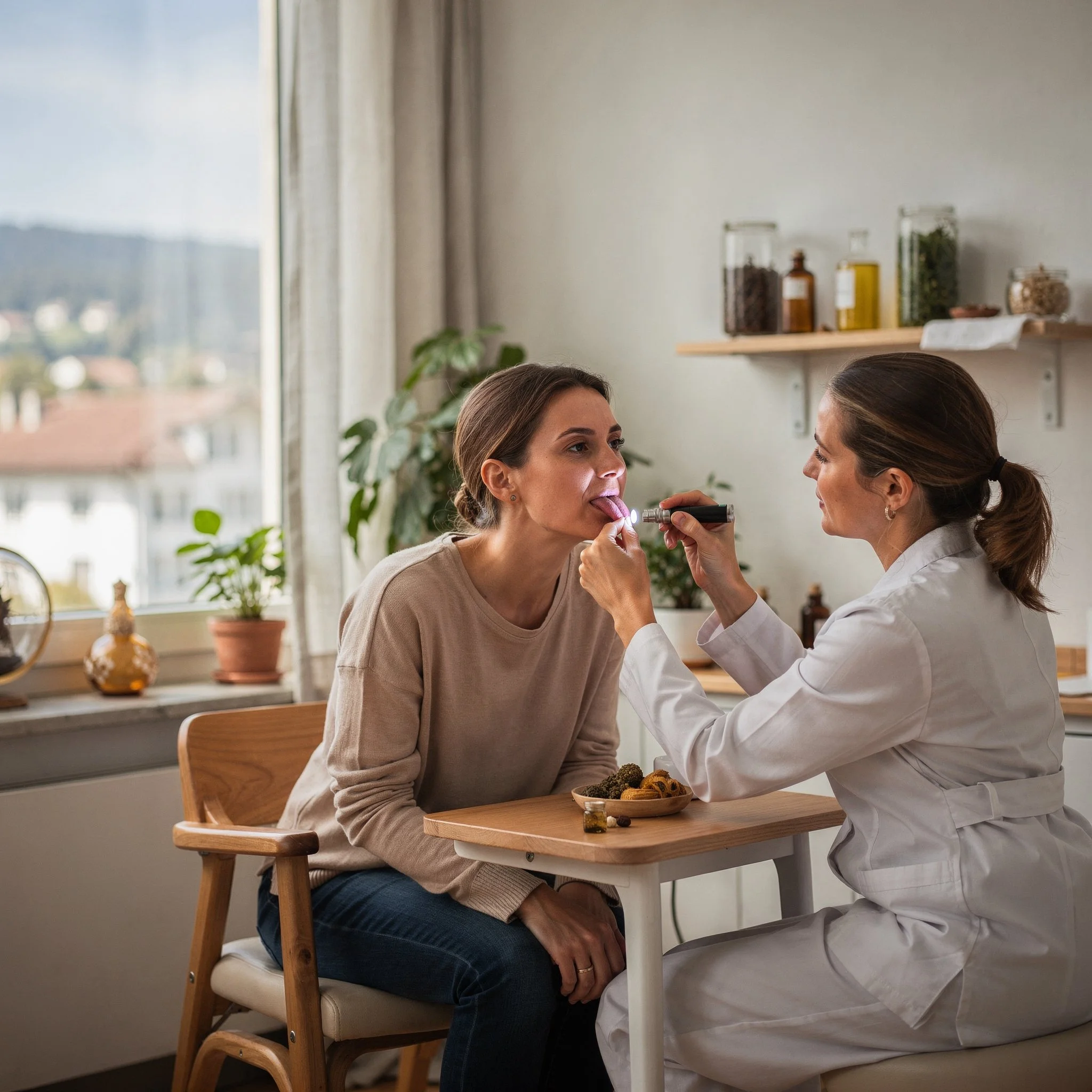 Ayurveda-Zungendiagnostik im Rahmen der Gesundheitsanalyse Bern