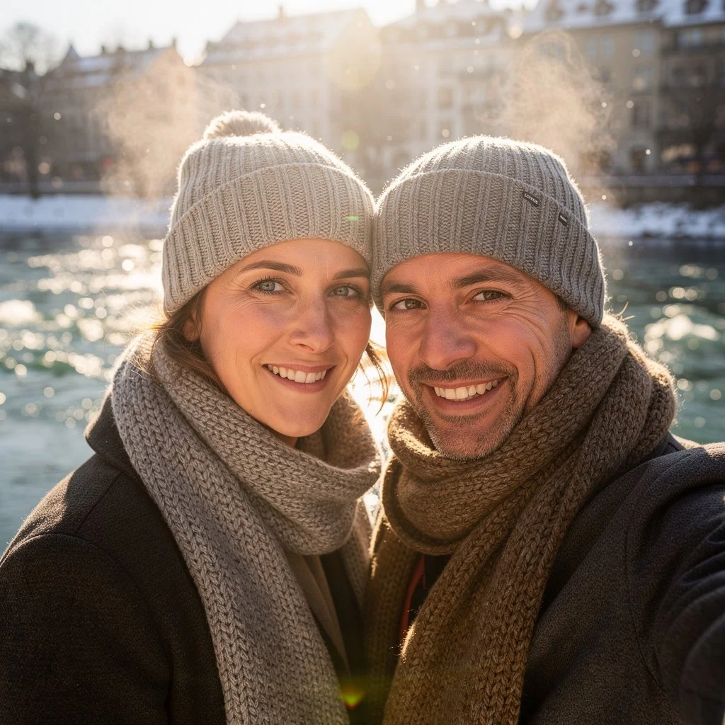 Vitales Paar an der herbstlichen Aare – starkes Immunsystem durch Qi Gong