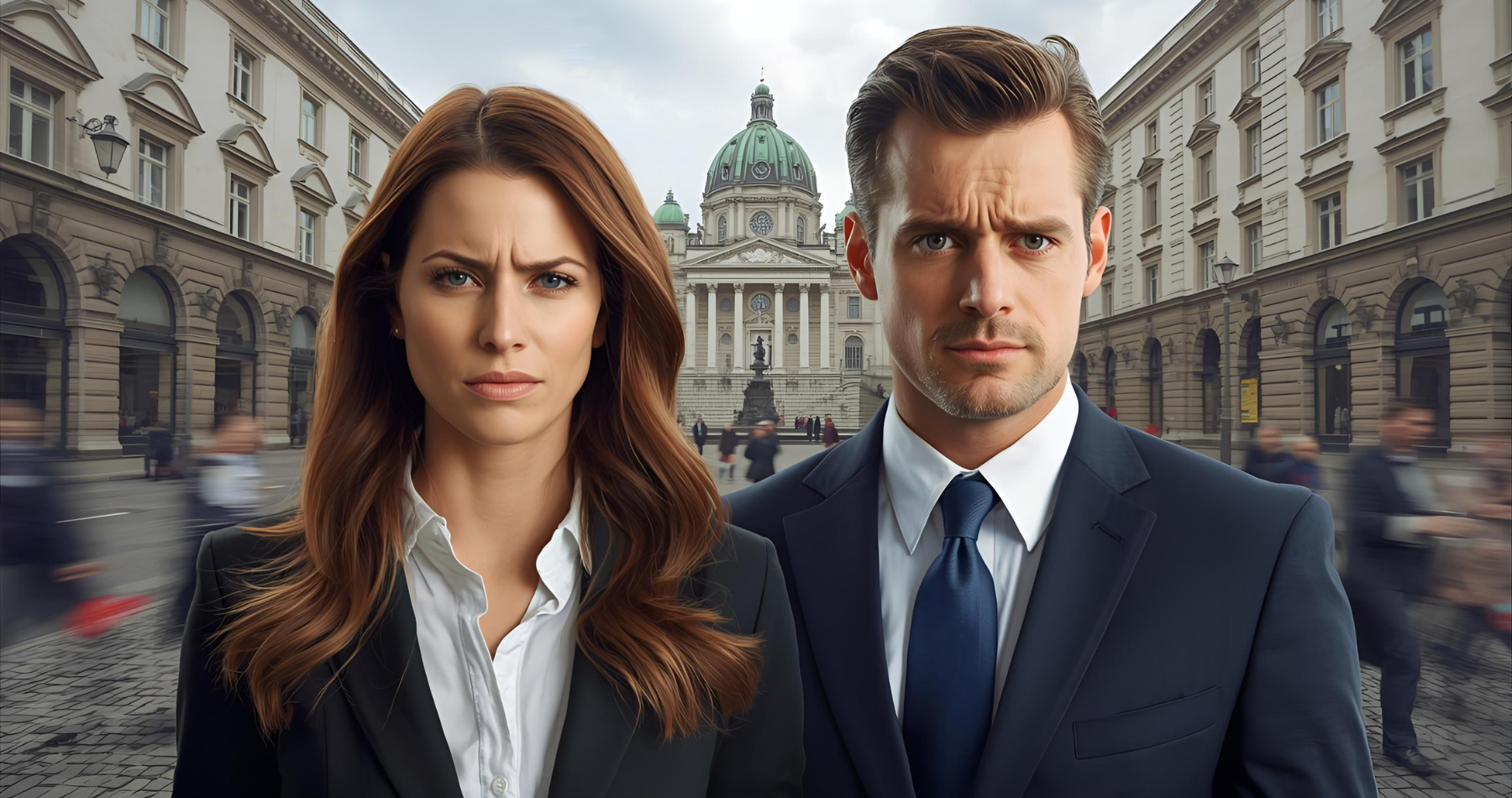 Business looking couple, in the rush of bern working life, not being able to understand and relate with each other