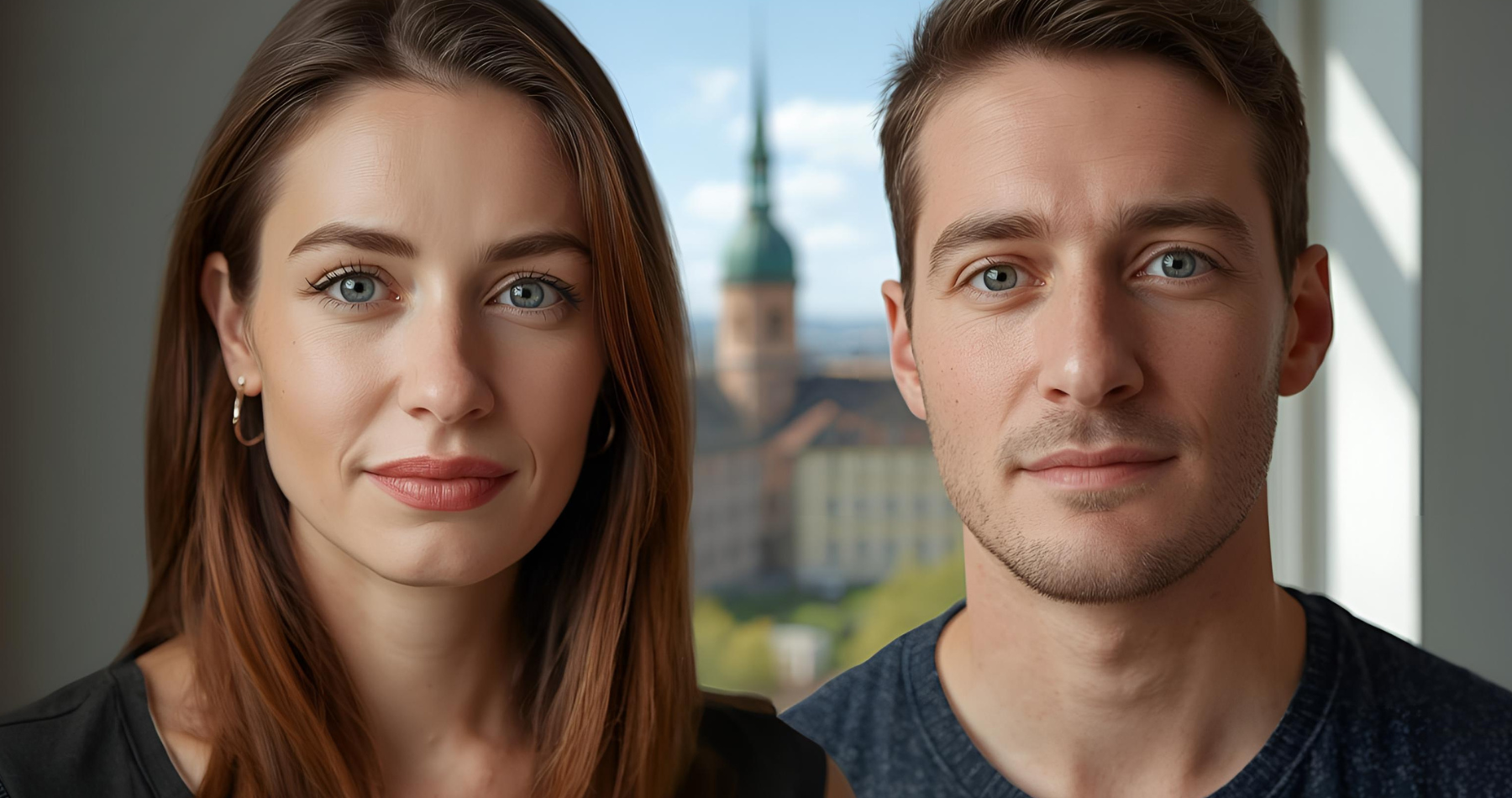 Couple in 30s feeling happy and grateful after couple therapy