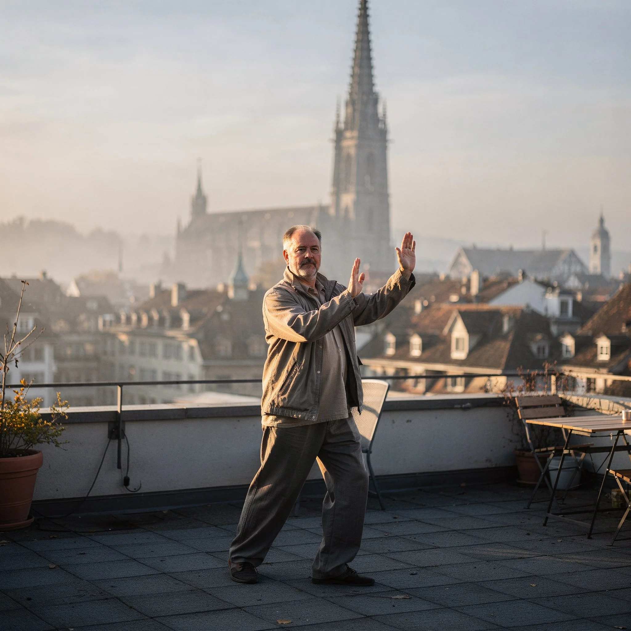 Qi Gong für Nervensystem-Regulation mit Blick auf Berner Münster