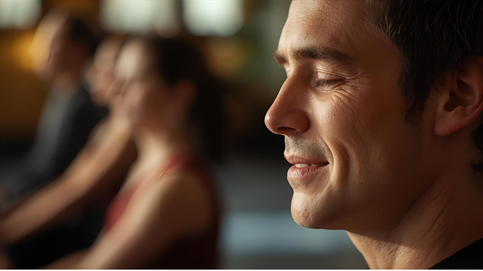 men meditating peaceful