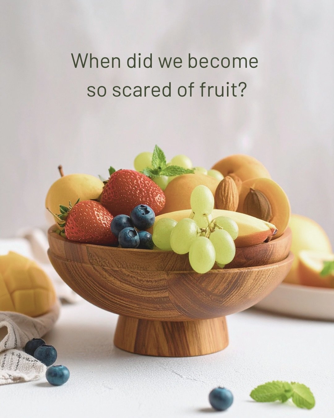 I&rsquo;ve had several clients ask me recently whether it&rsquo;s actually OK to eat fruit because they&rsquo;ve heard it&rsquo;s &ldquo;too high in sugar&rdquo;.

That question makes me a little sad, not because they&rsquo;re asking it, but because 