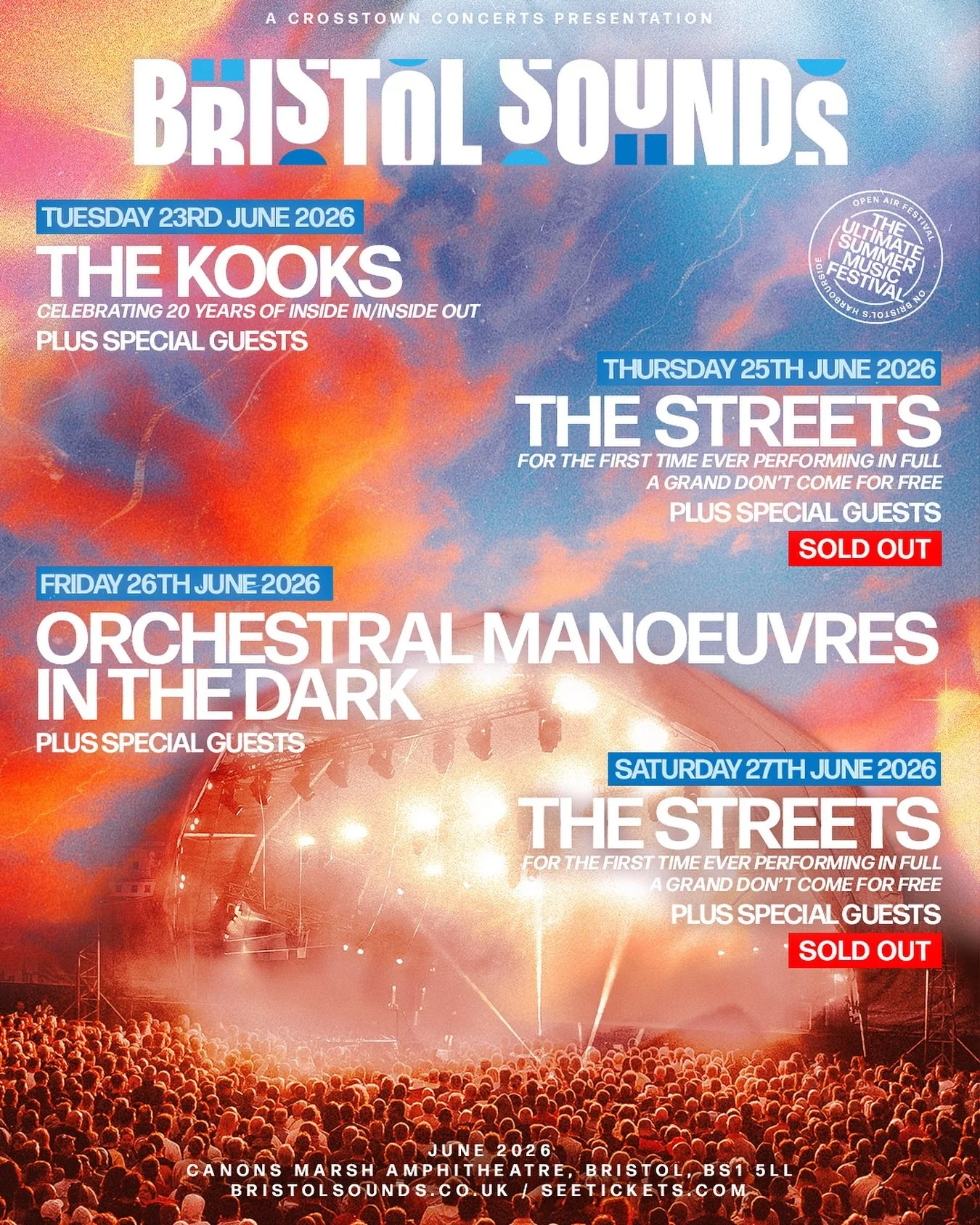 The Kooks are on sale now 🫶 We can&rsquo;t wait to celebrate 20 Years Of Inside In/Inside Out with you! Find your tickets in the link in bio. 

Travelling in for the show? Bundl up: Tickets + Hotels now available.