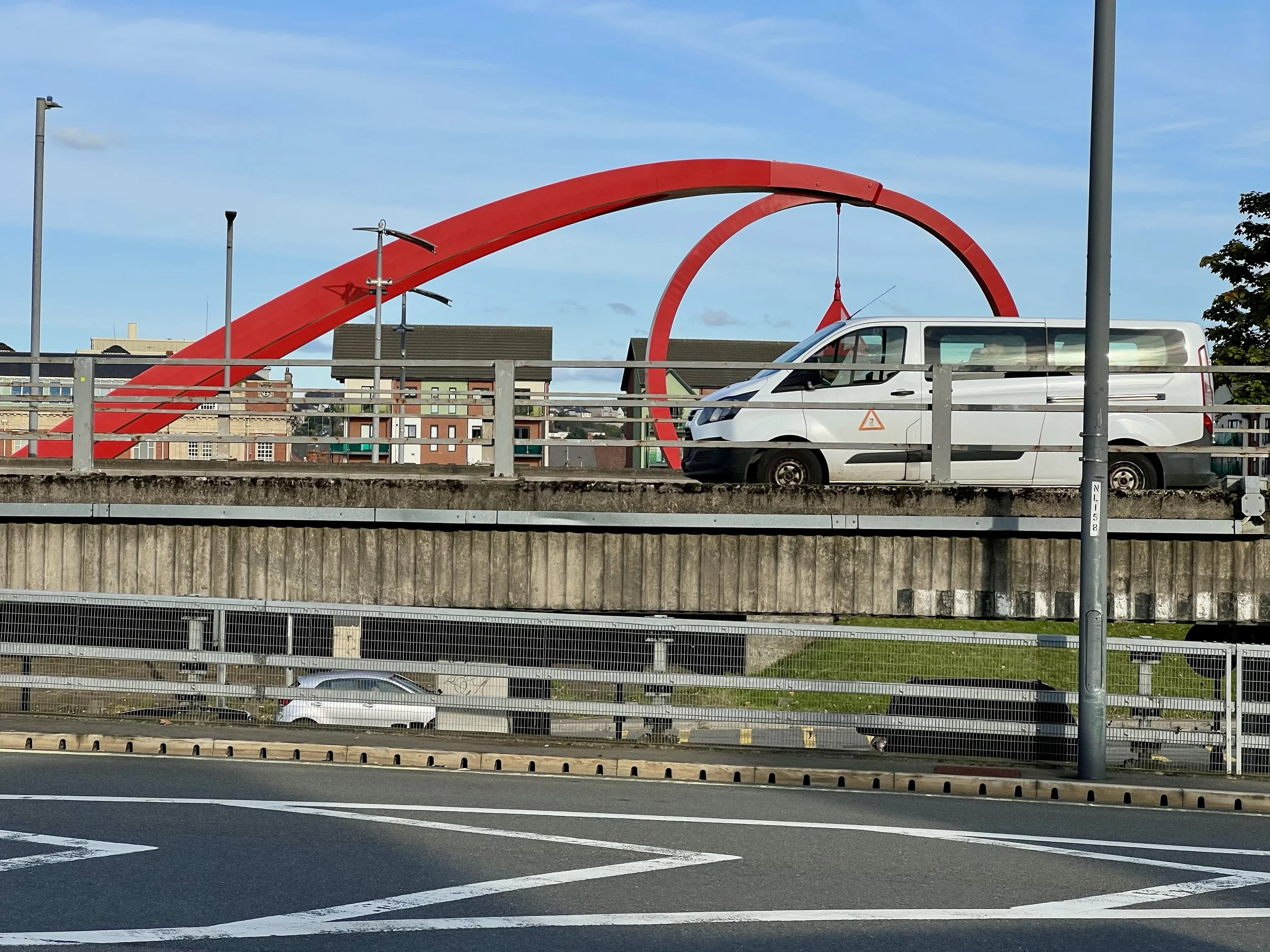 The Newport Sculpture as seen from The Newport Market Bus Station
