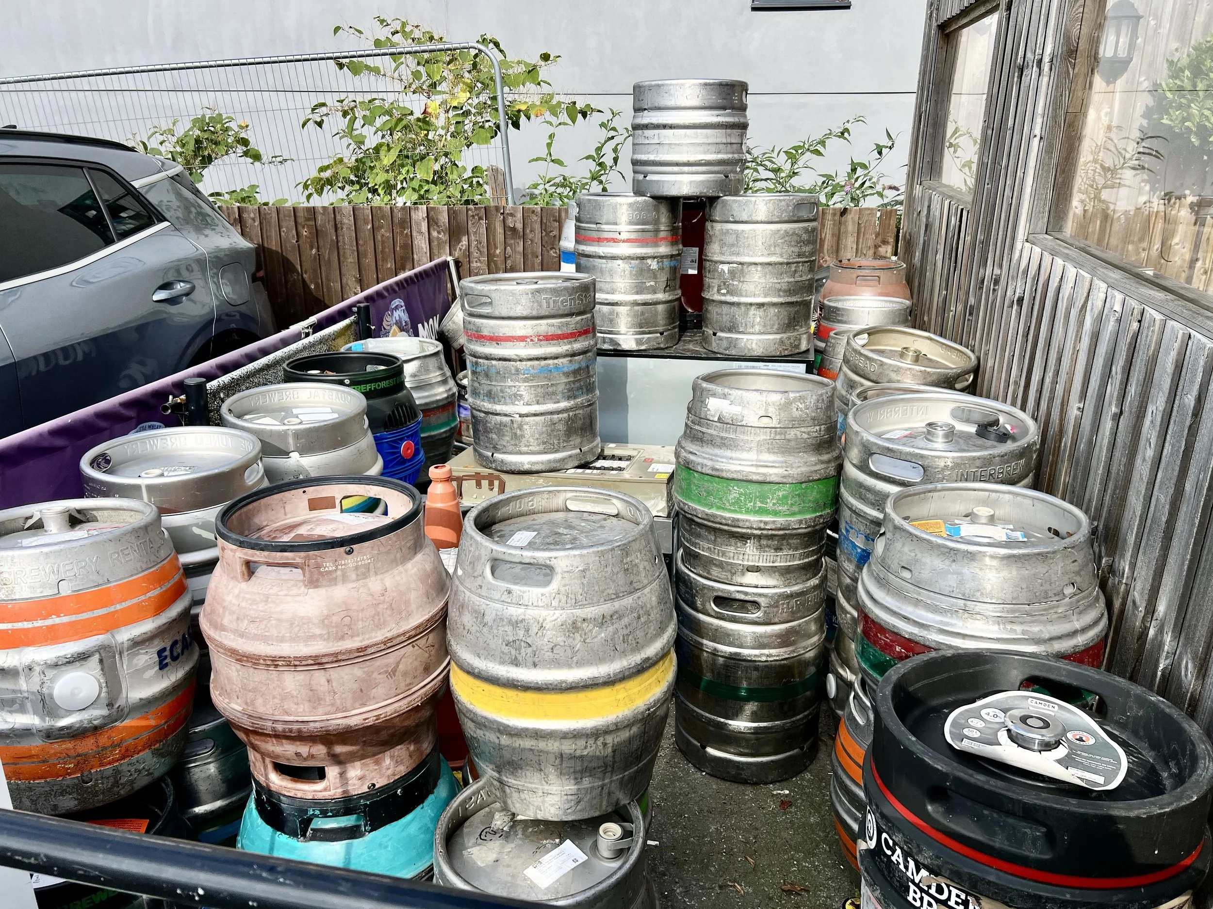 Empty Casks and Kegs at the rear of The Pen and Wig