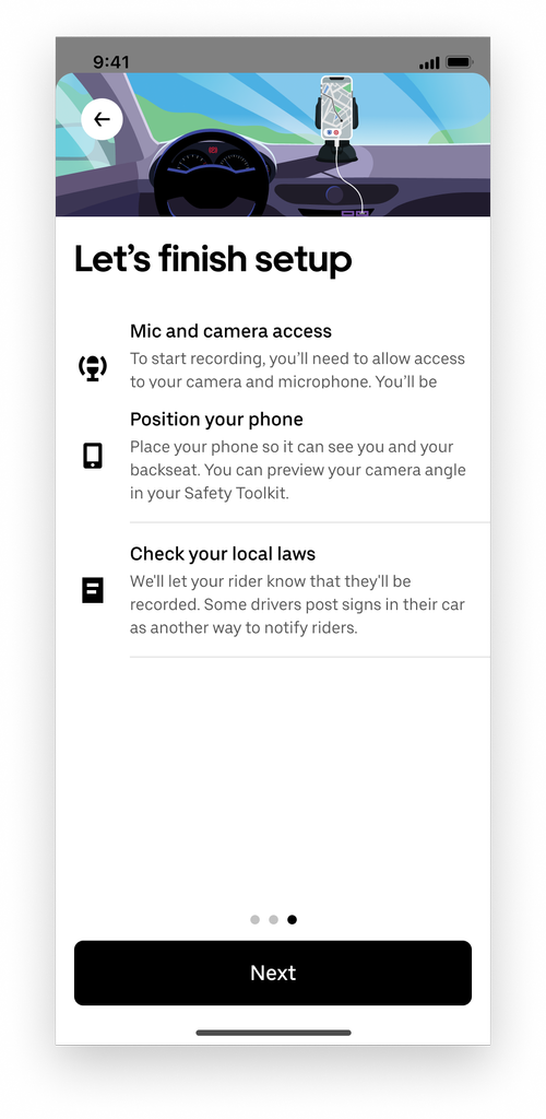  The final onboarding screen is designed to get users started with the product. Making sure they’re properly set up, aware of their legal requirements, and directing them to more resources. 