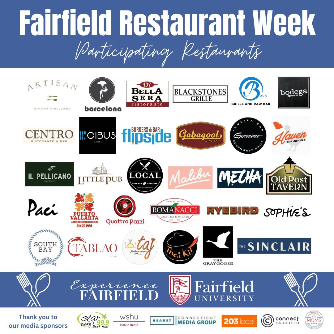3o Restaurants participating in the 13th Annual Fairfield Restaurant Week!