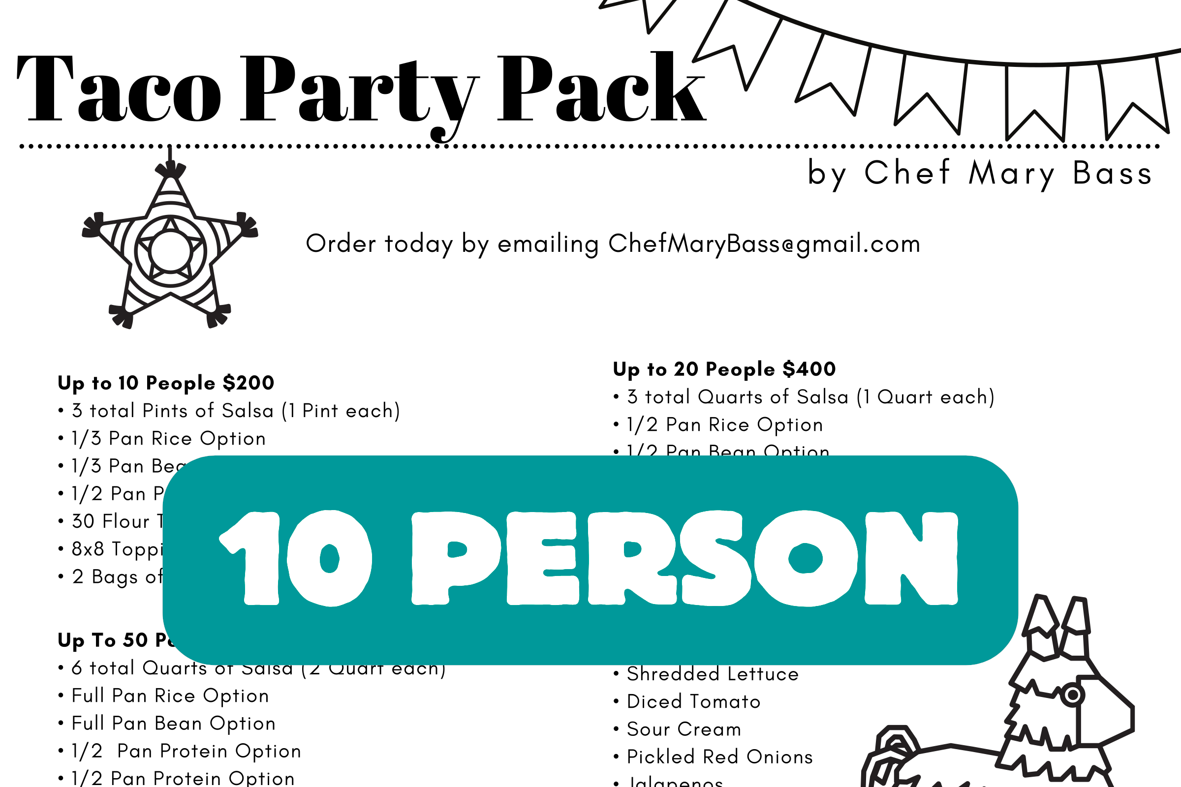 Taco Party Pack (Up to 10 People)